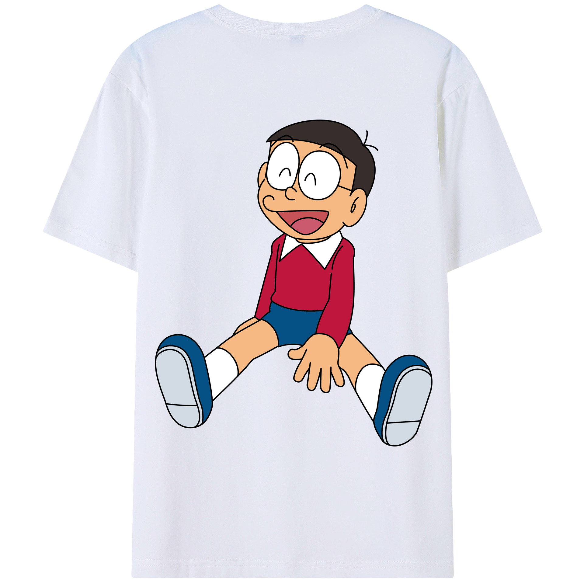 （画像用） ドラえもん 野比 のび太 Doraemon Nobita Nobi レディース半袖Tシャツ(バックプリント)