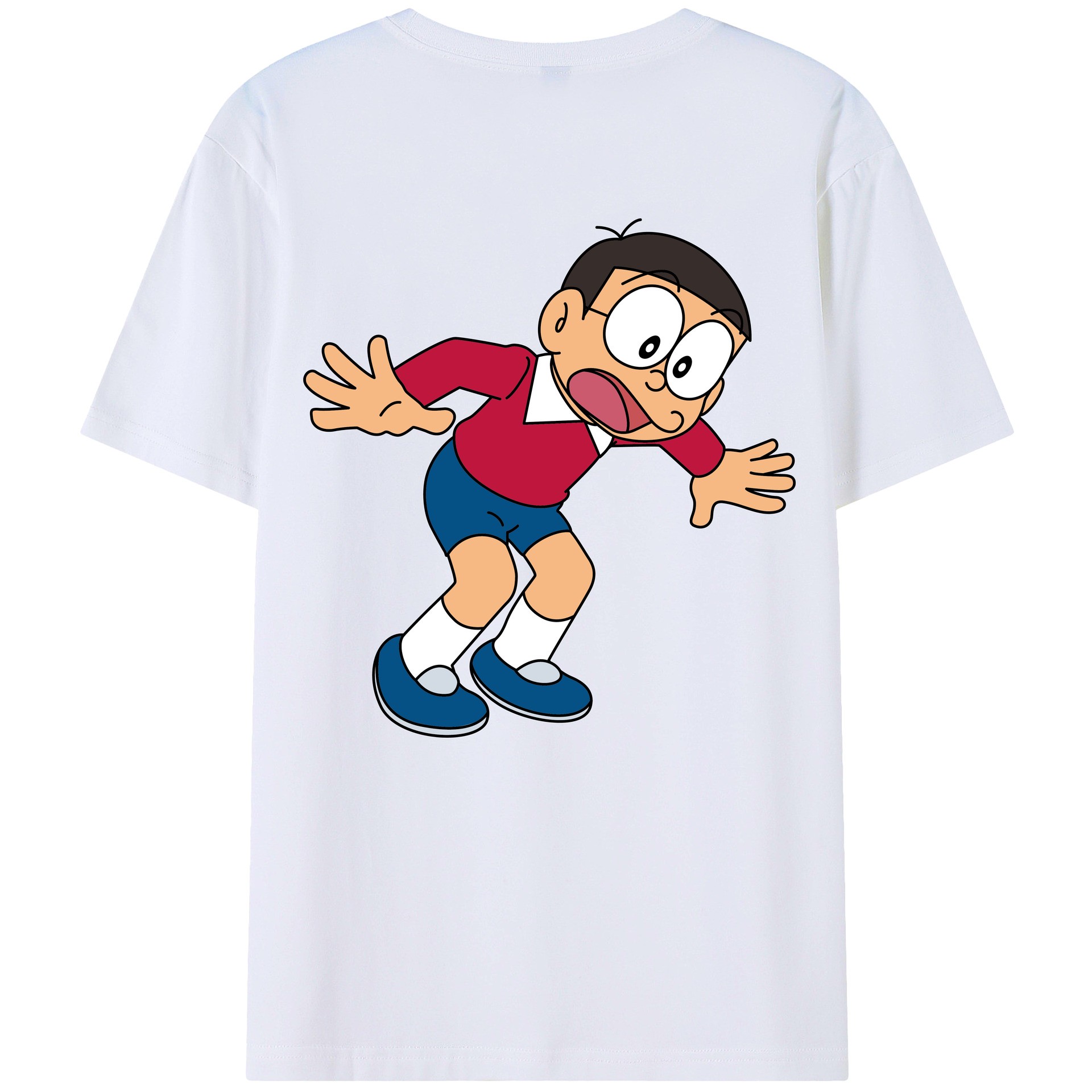 （画像用） ドラえもん 野比 のび太 Doraemon Nobita Nobi レディース半袖Tシャツ(バックプリント)
