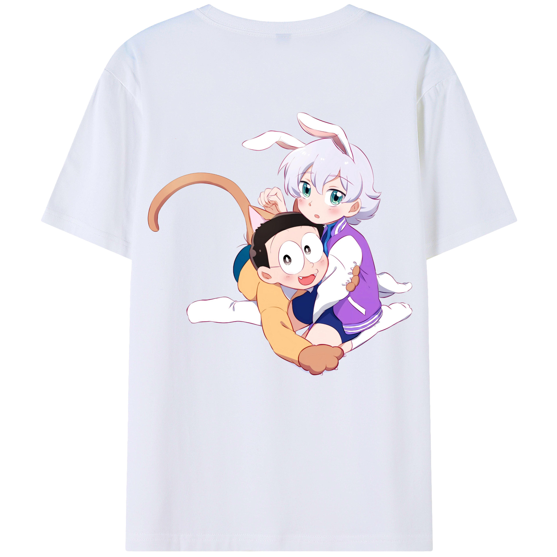 （画像用） ドラえもん 野比 のび太 Doraemon Nobita Nobi レディース半袖Tシャツ(バックプリント)