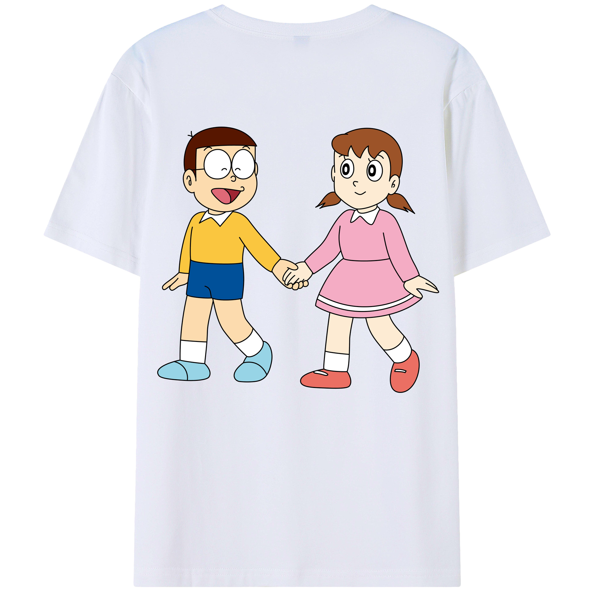 （画像用） ドラえもん 野比 のび太 Doraemon Nobita Nobi レディース半袖Tシャツ(バックプリント)