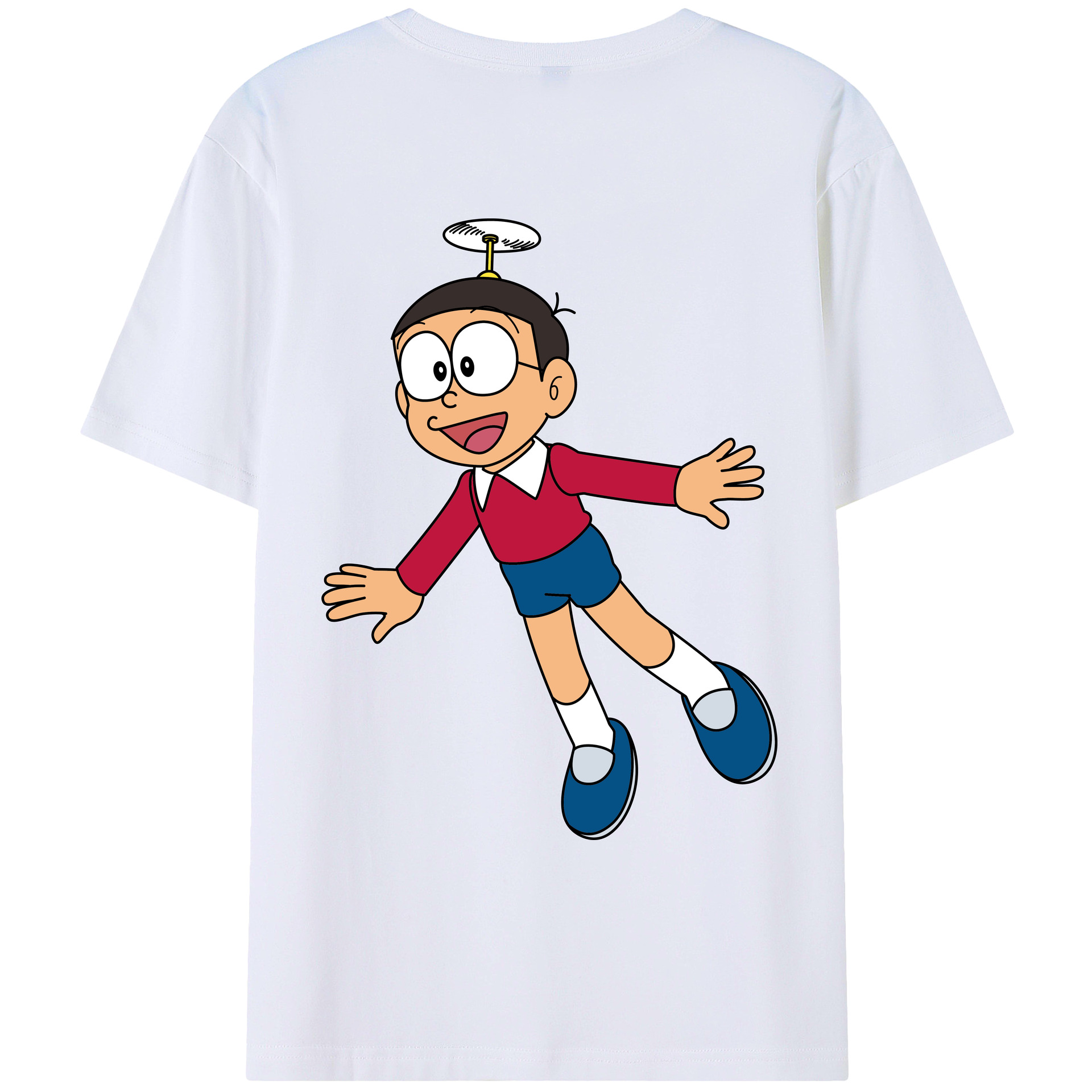 （画像用） ドラえもん 野比 のび太 Doraemon Nobita Nobi レディース半袖Tシャツ(バックプリント)
