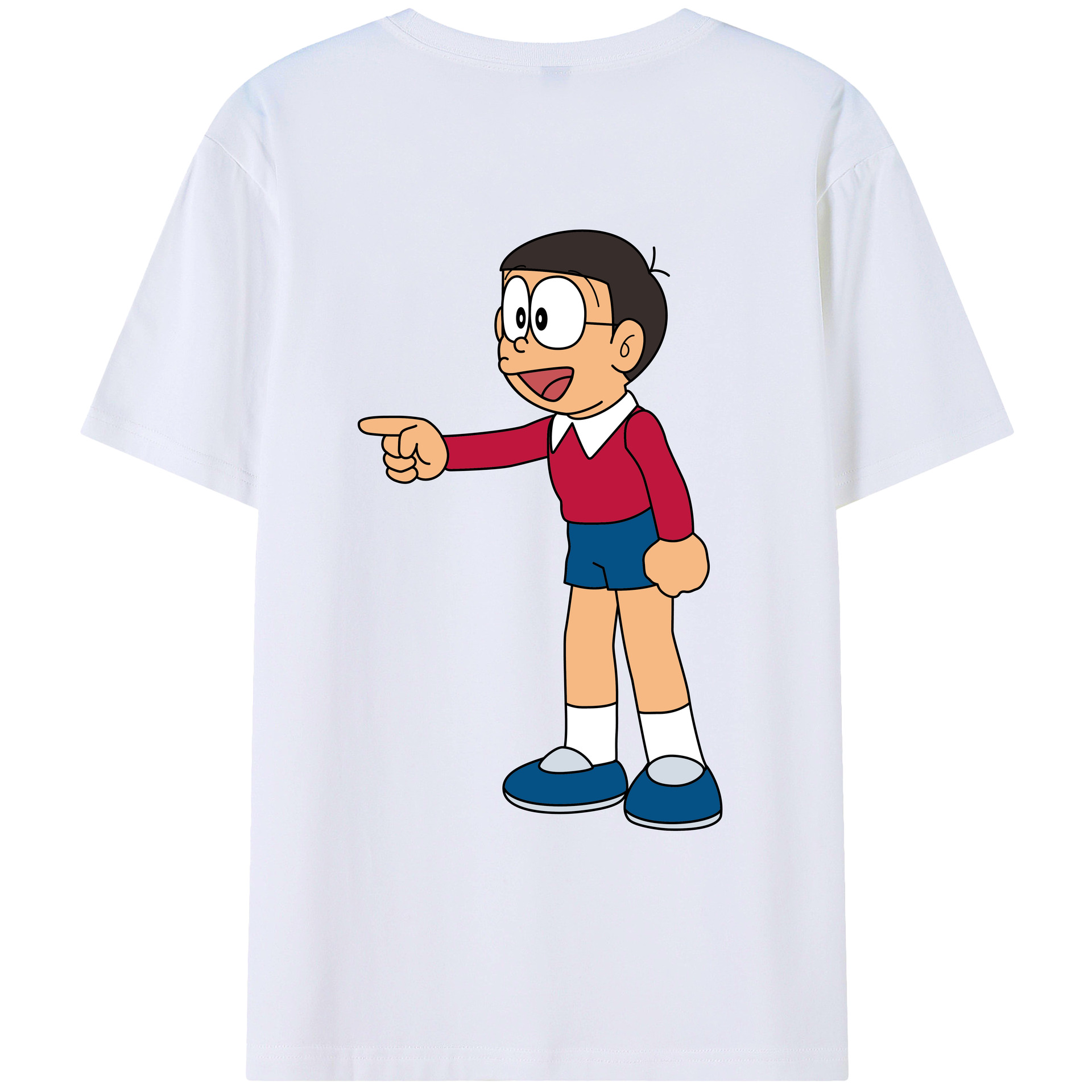（画像用） ドラえもん 野比 のび太 Doraemon Nobita Nobi レディース半袖Tシャツ(バックプリント)
