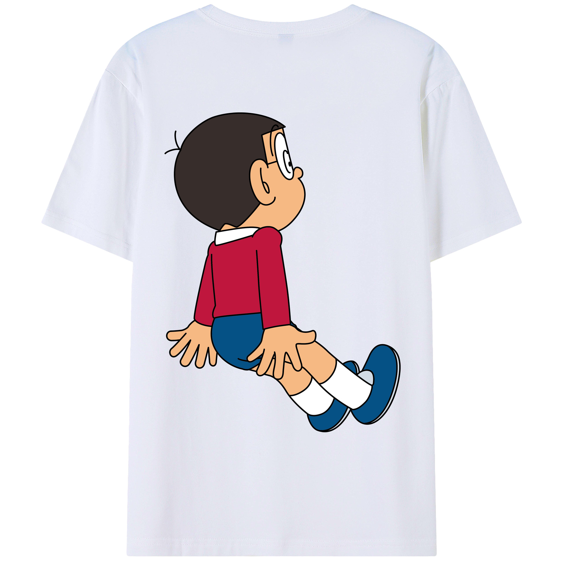 （画像用） ドラえもん 野比 のび太 Doraemon Nobita Nobi レディース半袖Tシャツ(バックプリント)
