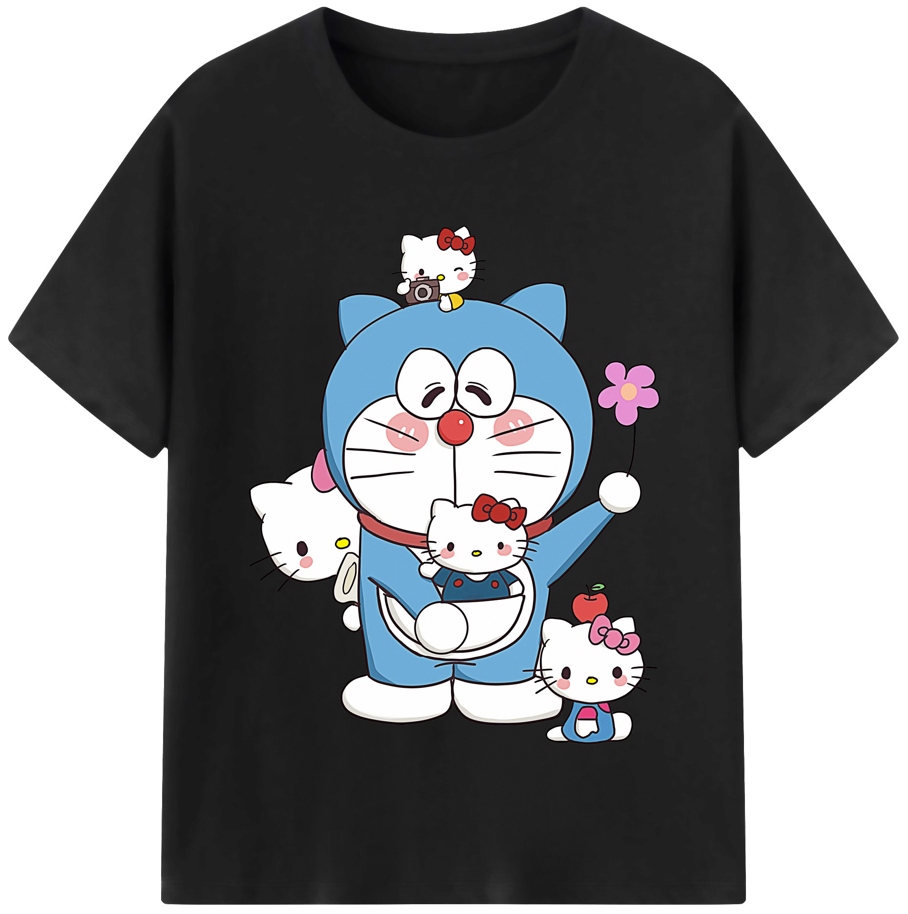 （画像用） ドラえもん Doraemon レディースカジュアルプリントTシャツ（綿100％）