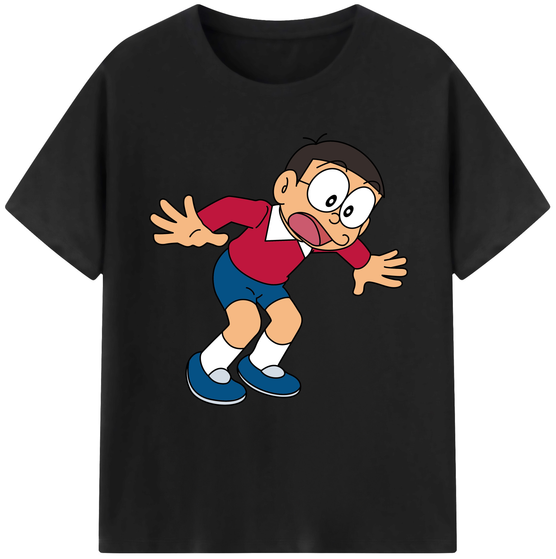 （画像用） ドラえもん 野比 のび太 Doraemon Nobita Nobi レディースカジュアルプリントTシャツ（綿100％）