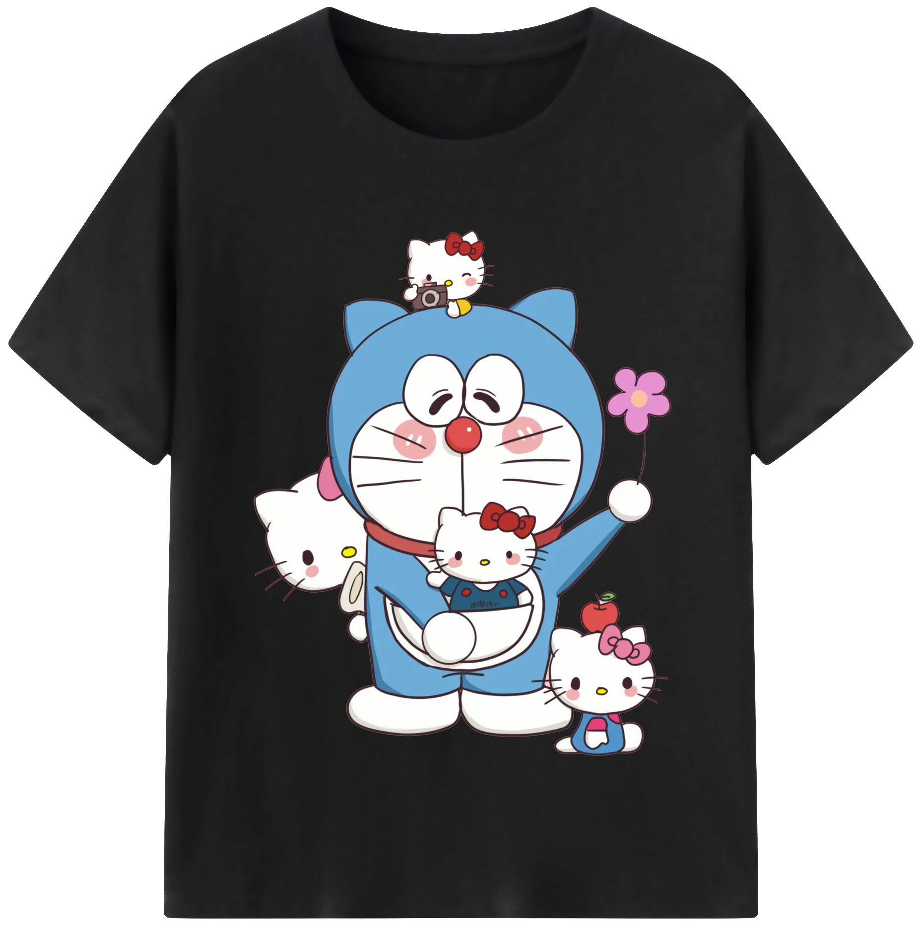 （画像用） ドラえもん Doraemon レディースカジュアルプリントTシャツ（綿100％）