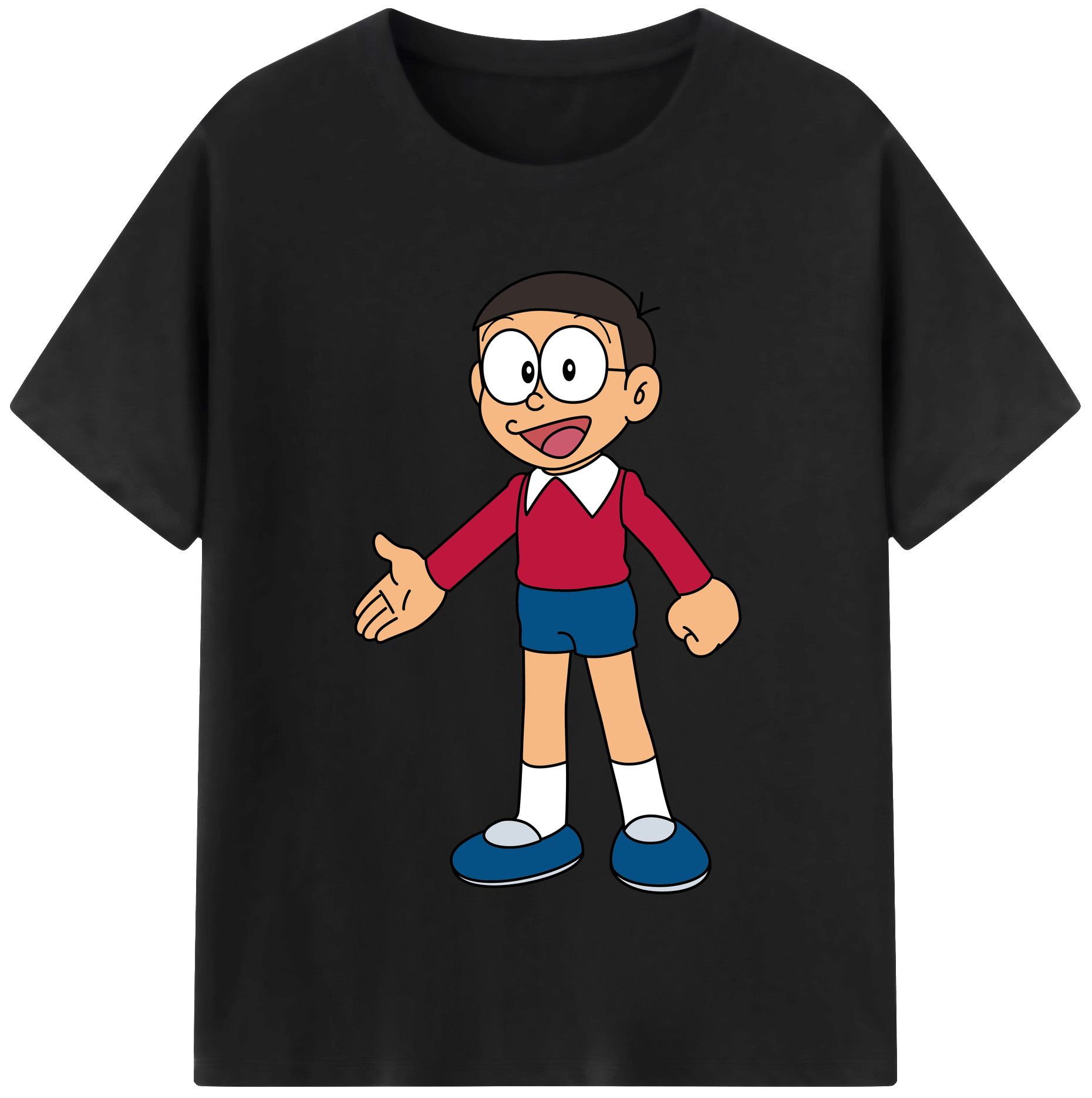 （画像用） ドラえもん 野比 のび太 Doraemon Nobita Nobi レディースカジュアルプリントTシャツ（綿100％）