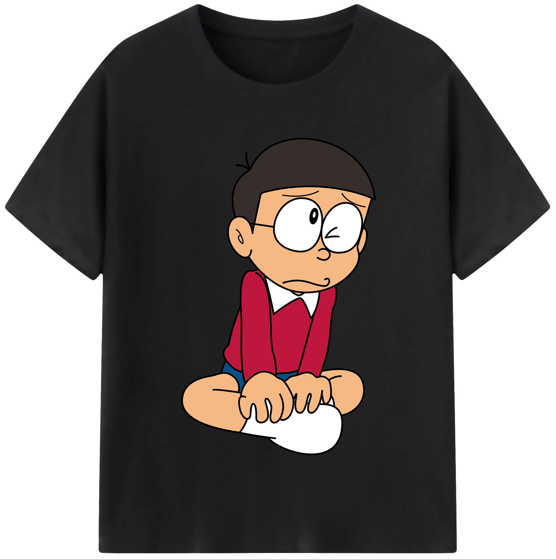 （画像用） ドラえもん 野比 のび太 Doraemon Nobita Nobi レディースカジュアルプリントTシャツ（綿100％）