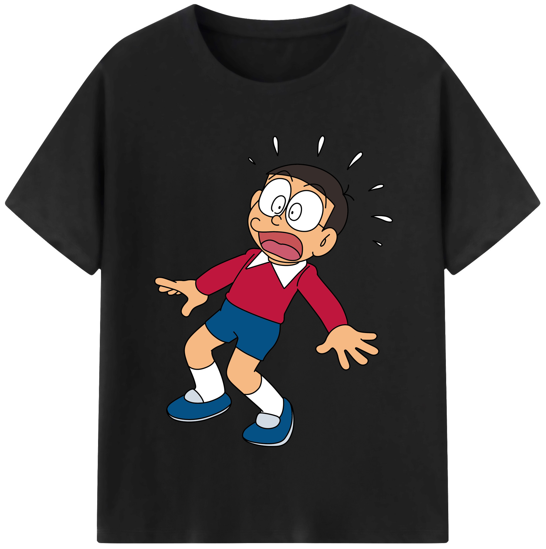 （画像用） ドラえもん 野比 のび太 Doraemon Nobita Nobi レディースカジュアルプリントTシャツ（綿100％）