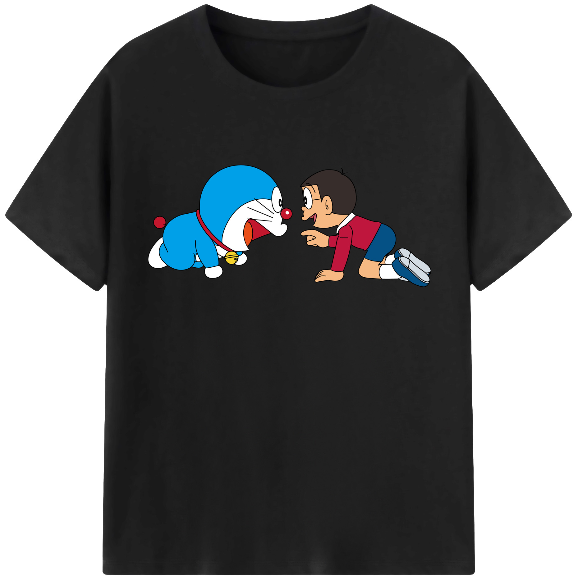 （画像用） ドラえもん 野比 のび太 Doraemon Nobita Nobi レディースカジュアルプリントTシャツ（綿100％）