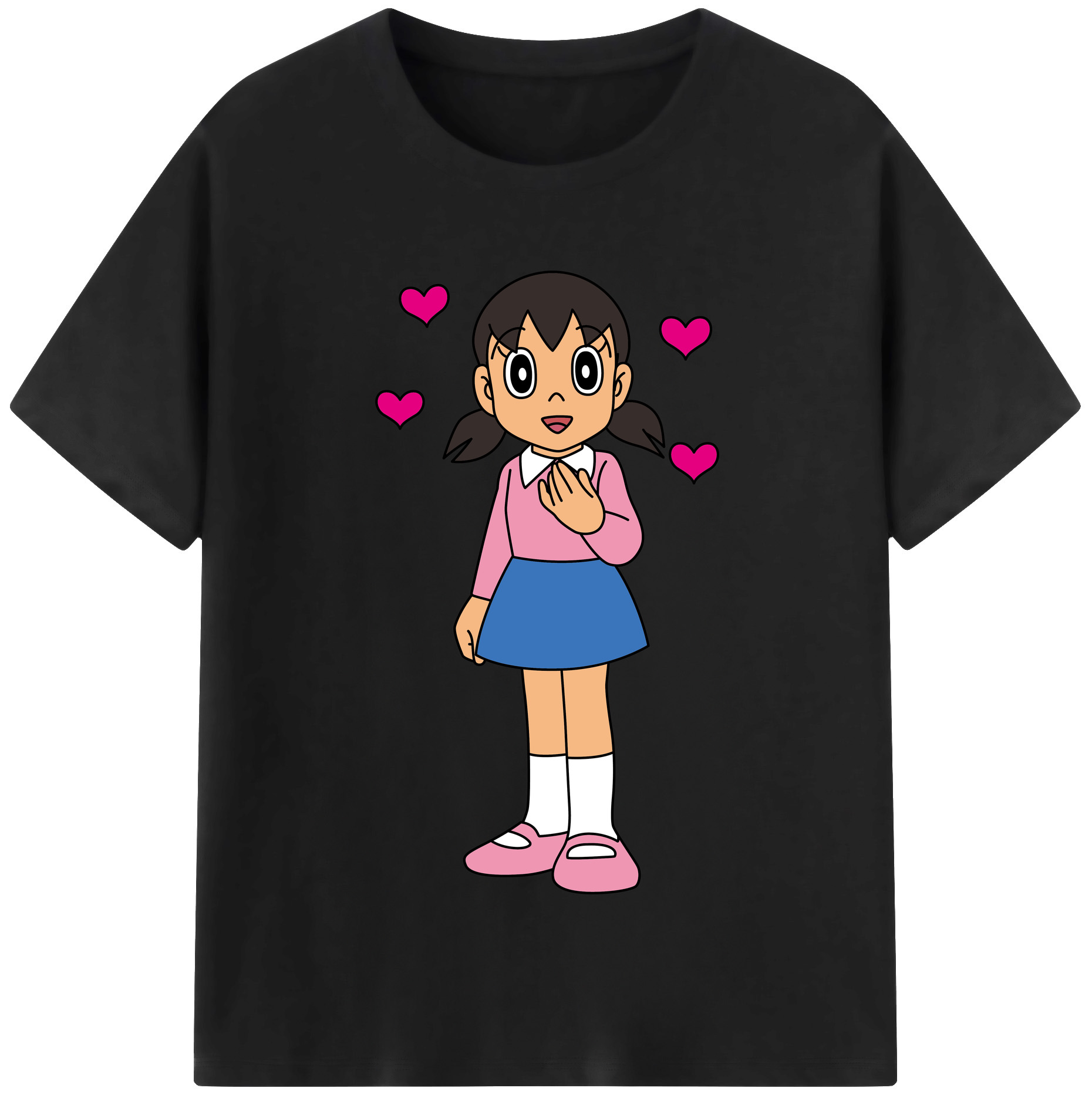 （画像用） ドラえもん みなもと しずか Doraemon Shizuka Minamoto レディースカジュアルプリントTシャツ（綿100％）