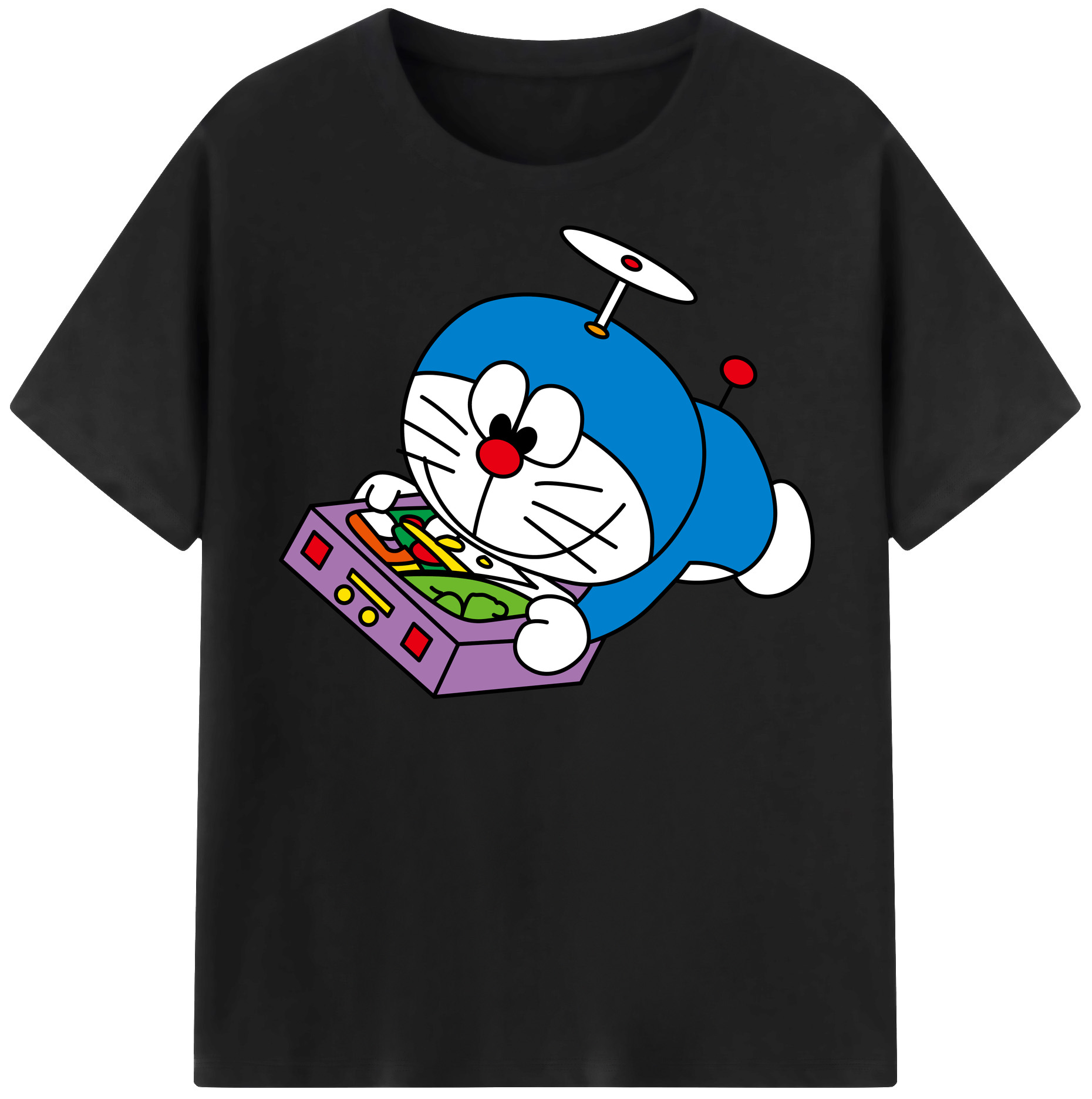 （画像用） ドラえもん Doraemon レディースカジュアルプリントTシャツ（綿100％）