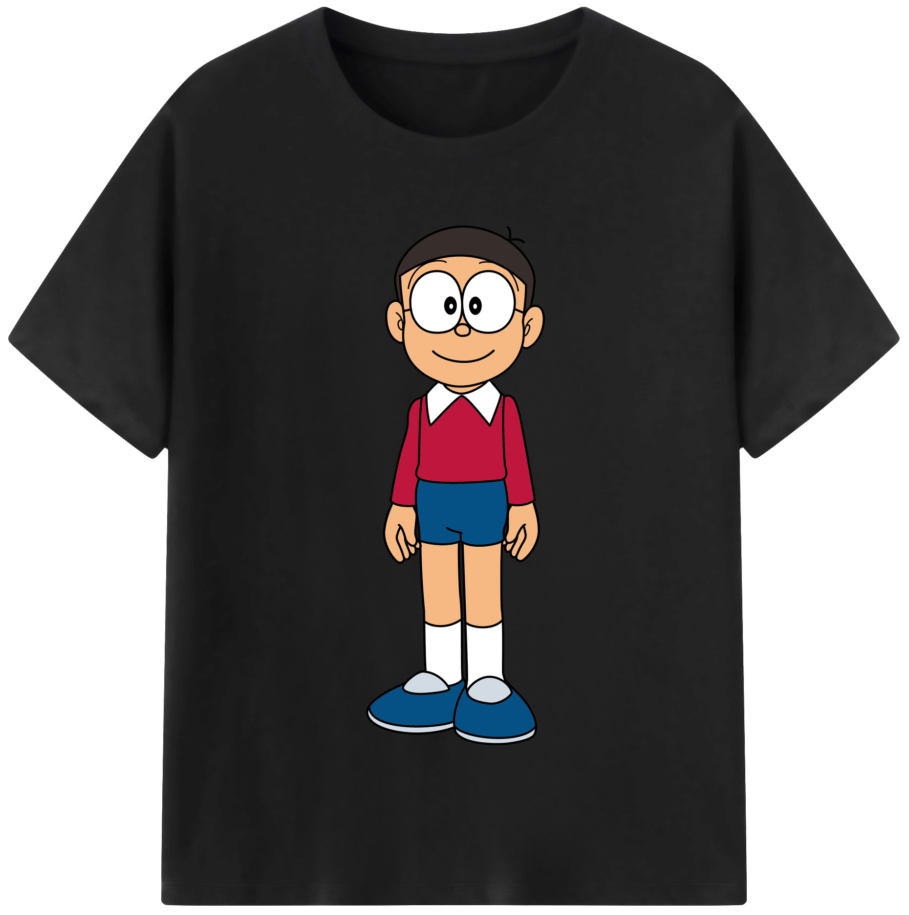 （画像用） ドラえもん 野比 のび太 Doraemon Nobita Nobi レディースカジュアルプリントTシャツ（綿100％）