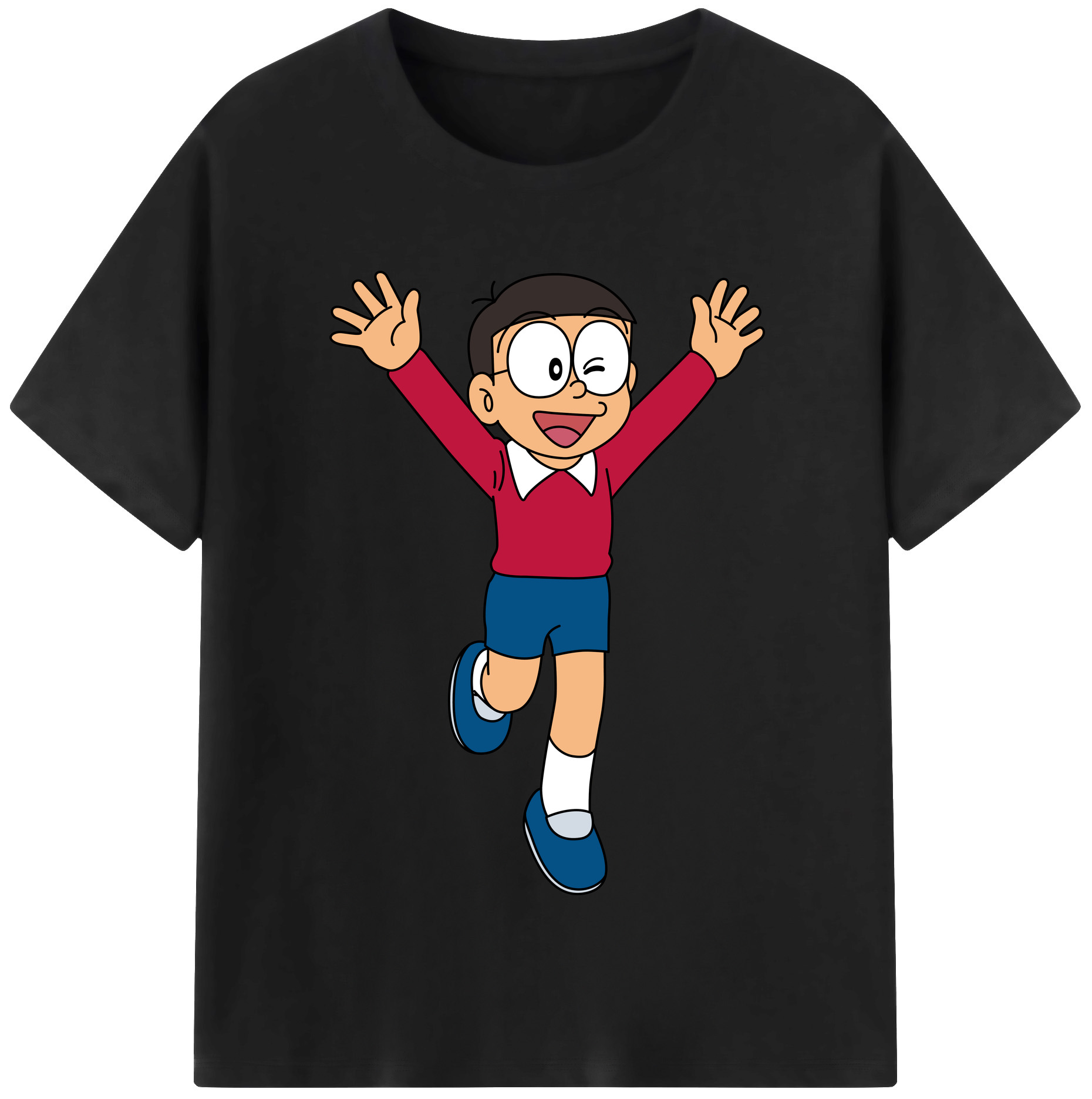 （画像用） ドラえもん 野比 のび太 Doraemon Nobita Nobi レディースカジュアルプリントTシャツ（綿100％）