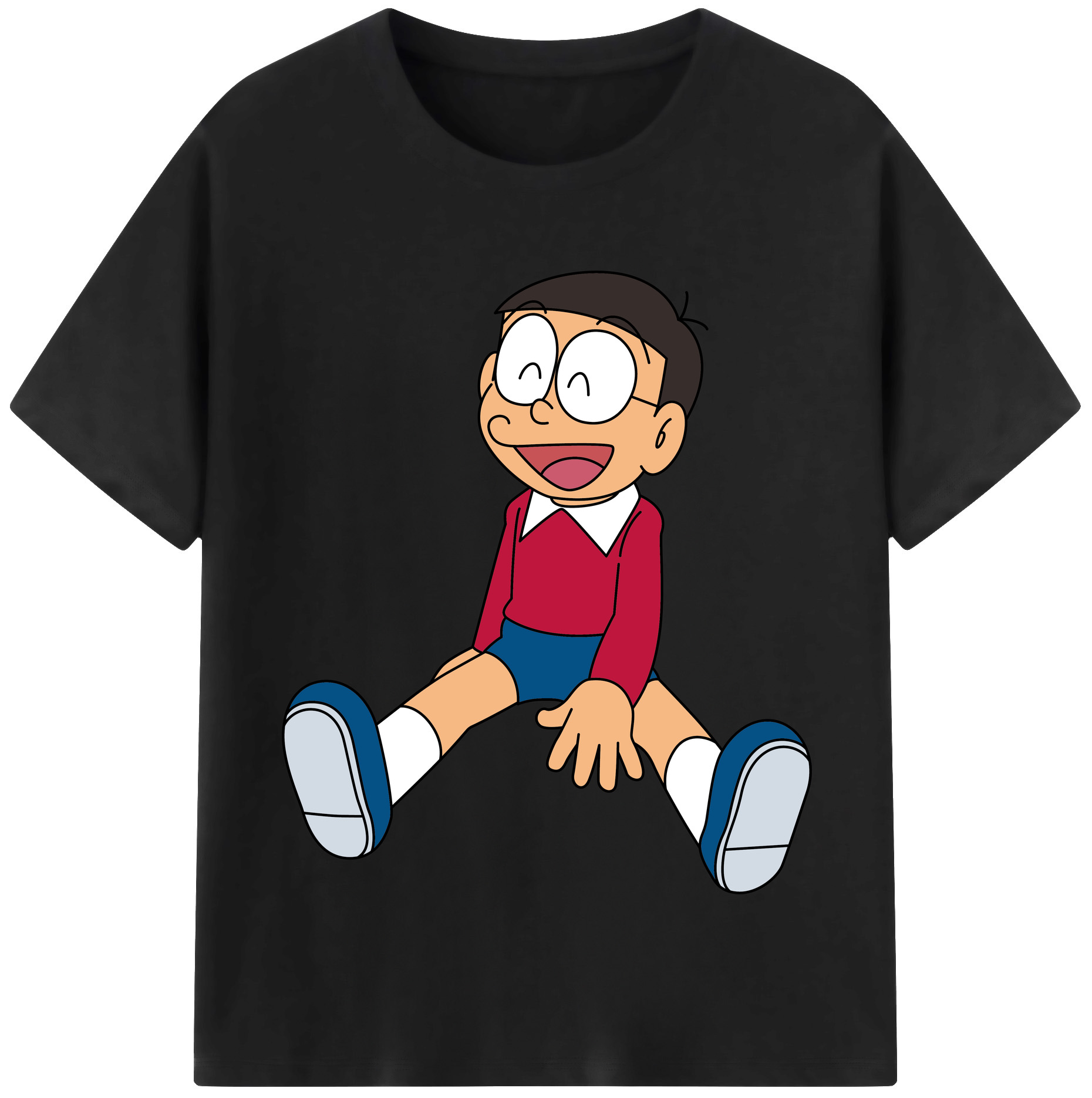 （画像用） ドラえもん 野比 のび太 Doraemon Nobita Nobi レディースカジュアルプリントTシャツ（綿100％）