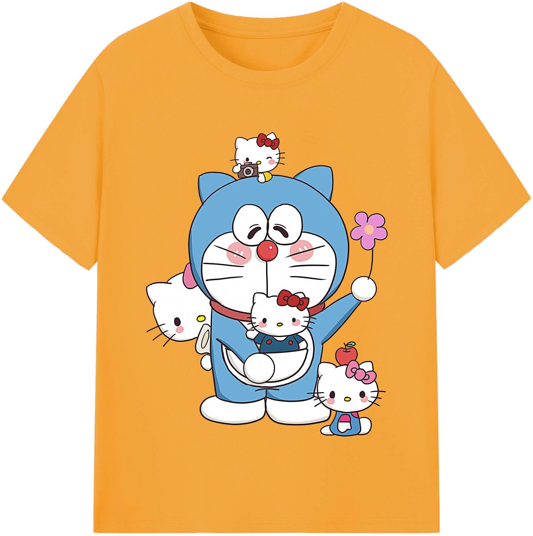 （画像用） ドラえもん Doraemon レディースカジュアルプリントTシャツ（綿100％）