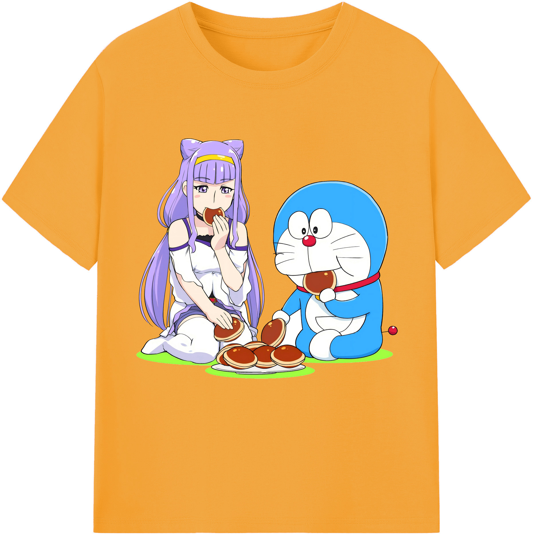 （画像用） ドラえもん Doraemon レディースカジュアルプリントTシャツ（綿100％）