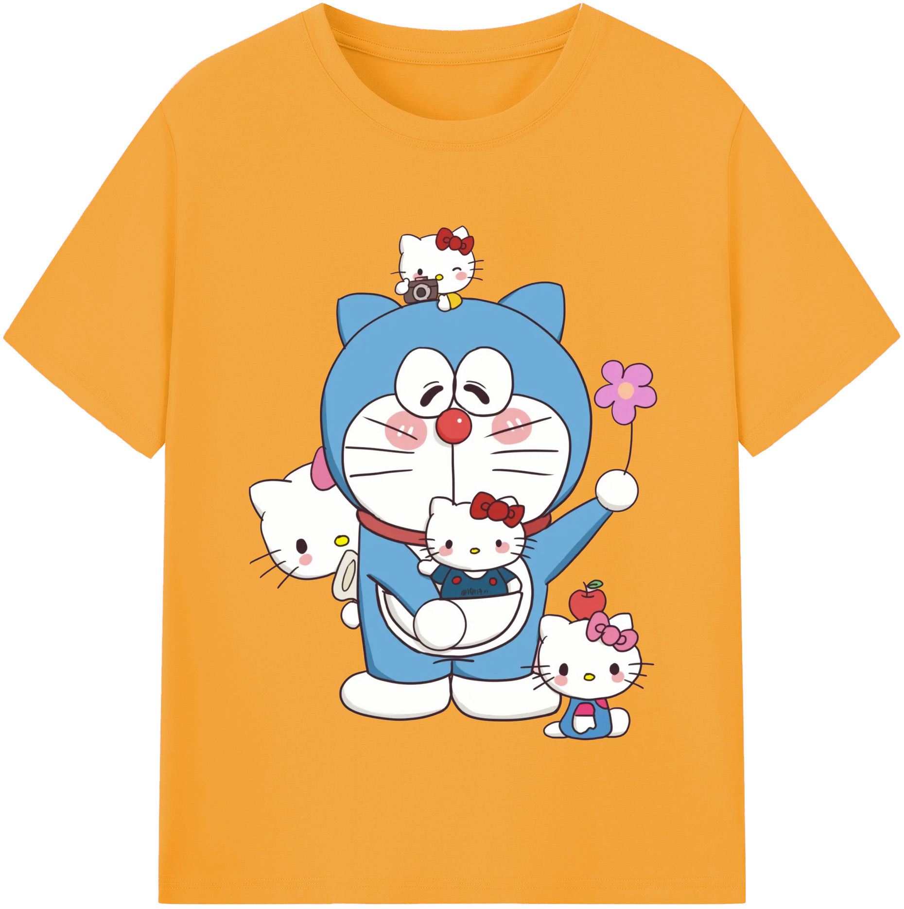 （画像用） ドラえもん Doraemon レディースカジュアルプリントTシャツ（綿100％）