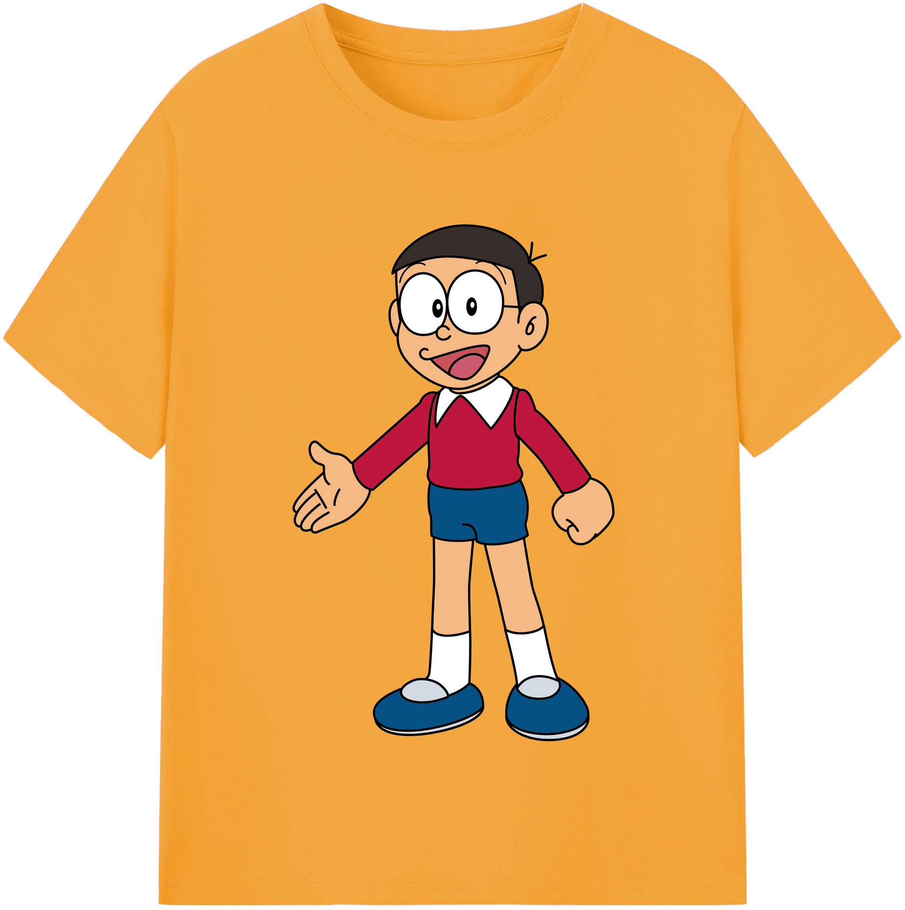 （画像用） ドラえもん 野比 のび太 Doraemon Nobita Nobi レディースカジュアルプリントTシャツ（綿100％）