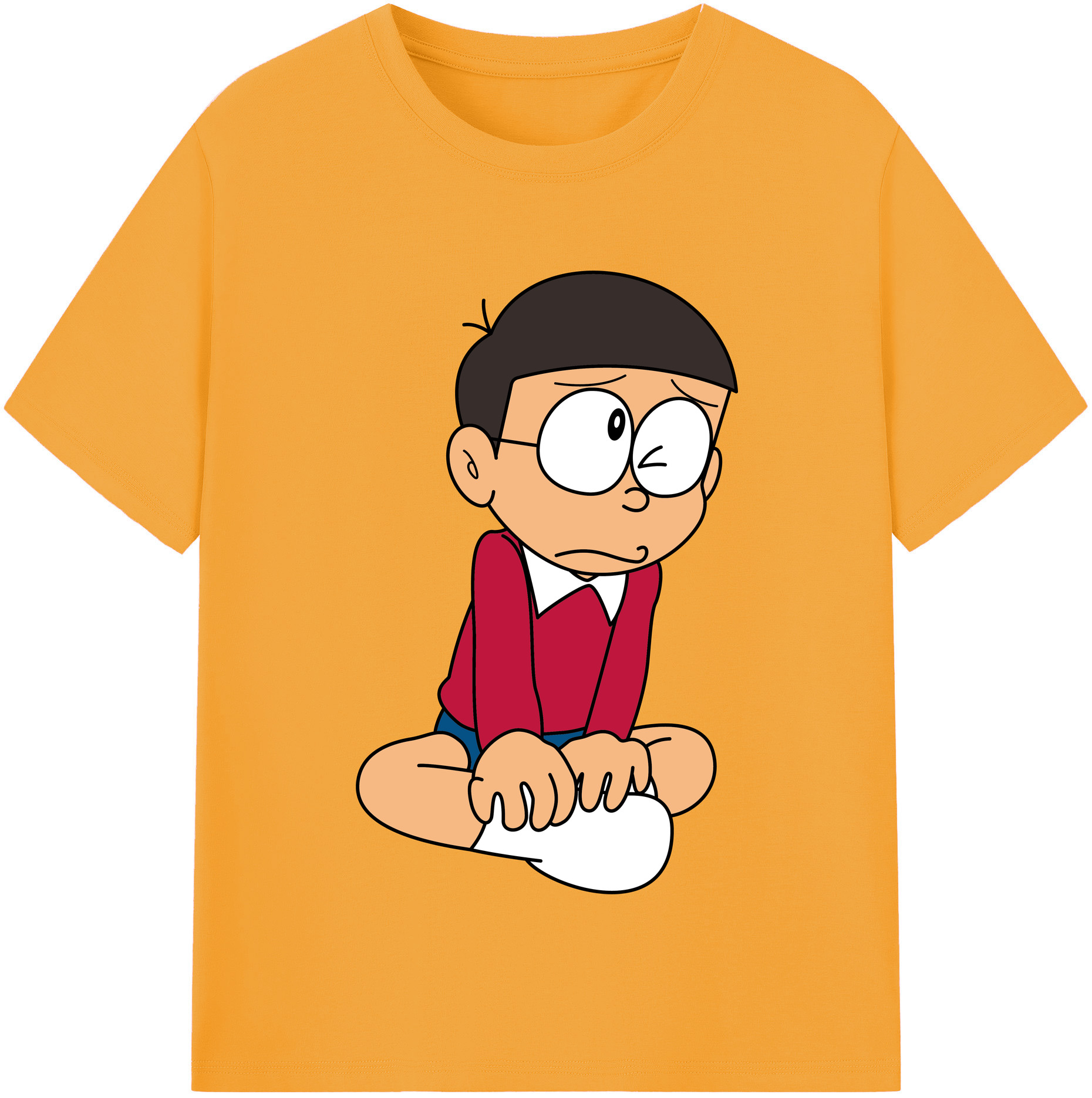 （画像用） ドラえもん 野比 のび太 Doraemon Nobita Nobi レディースカジュアルプリントTシャツ（綿100％）