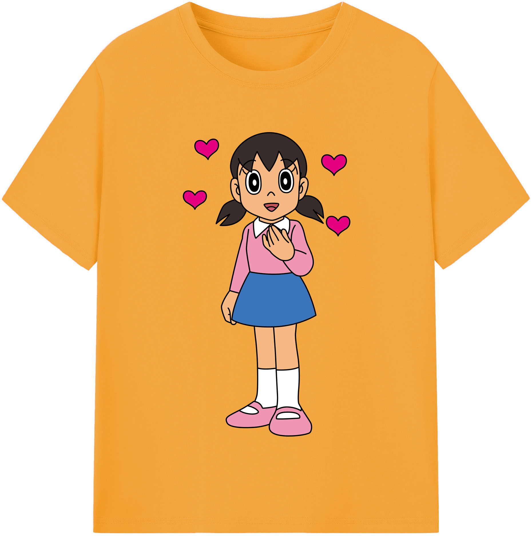 （画像用） ドラえもん みなもと しずか Doraemon Shizuka Minamoto レディースカジュアルプリントTシャツ（綿100％）