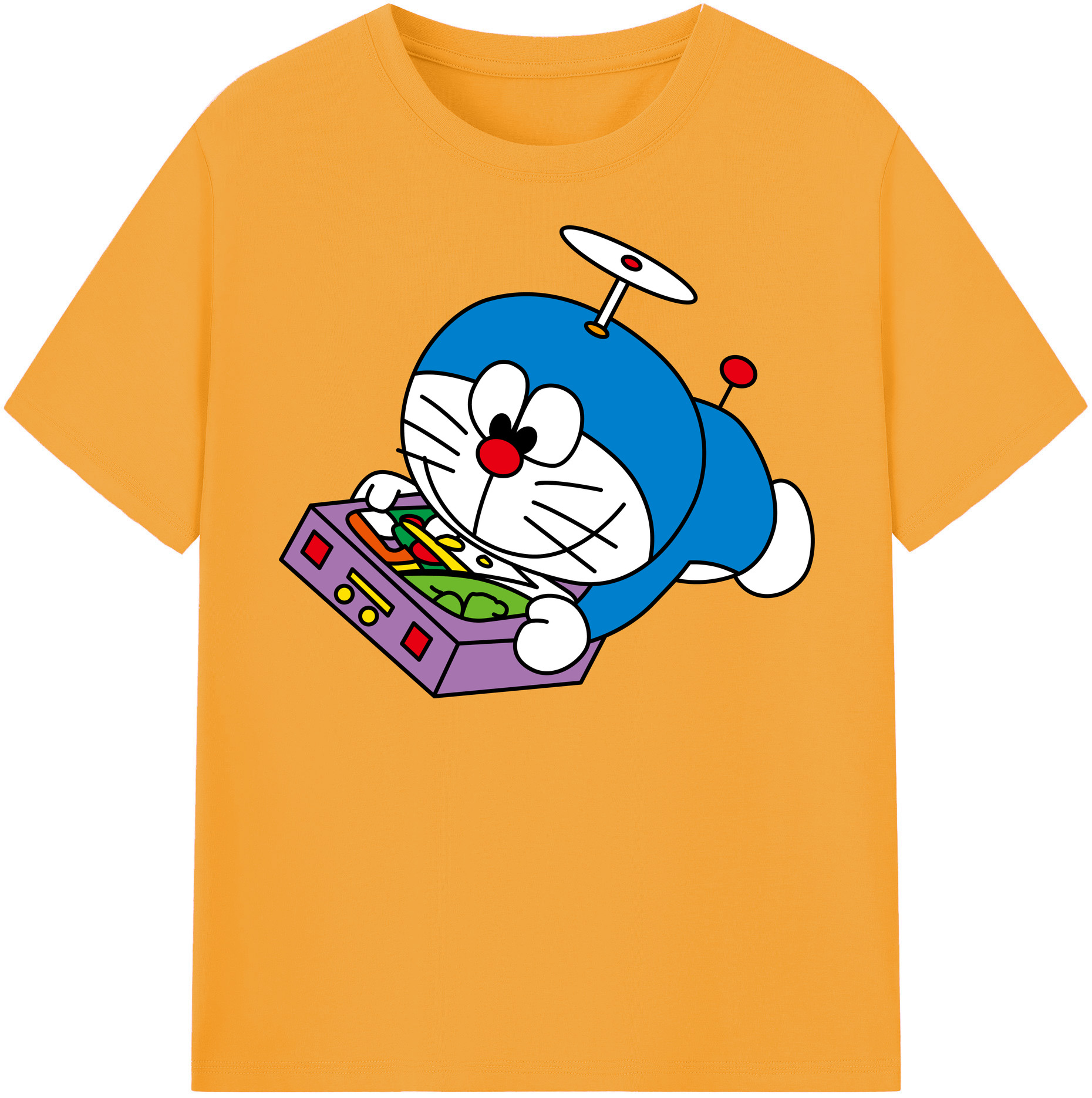 （画像用） ドラえもん Doraemon レディースカジュアルプリントTシャツ（綿100％）