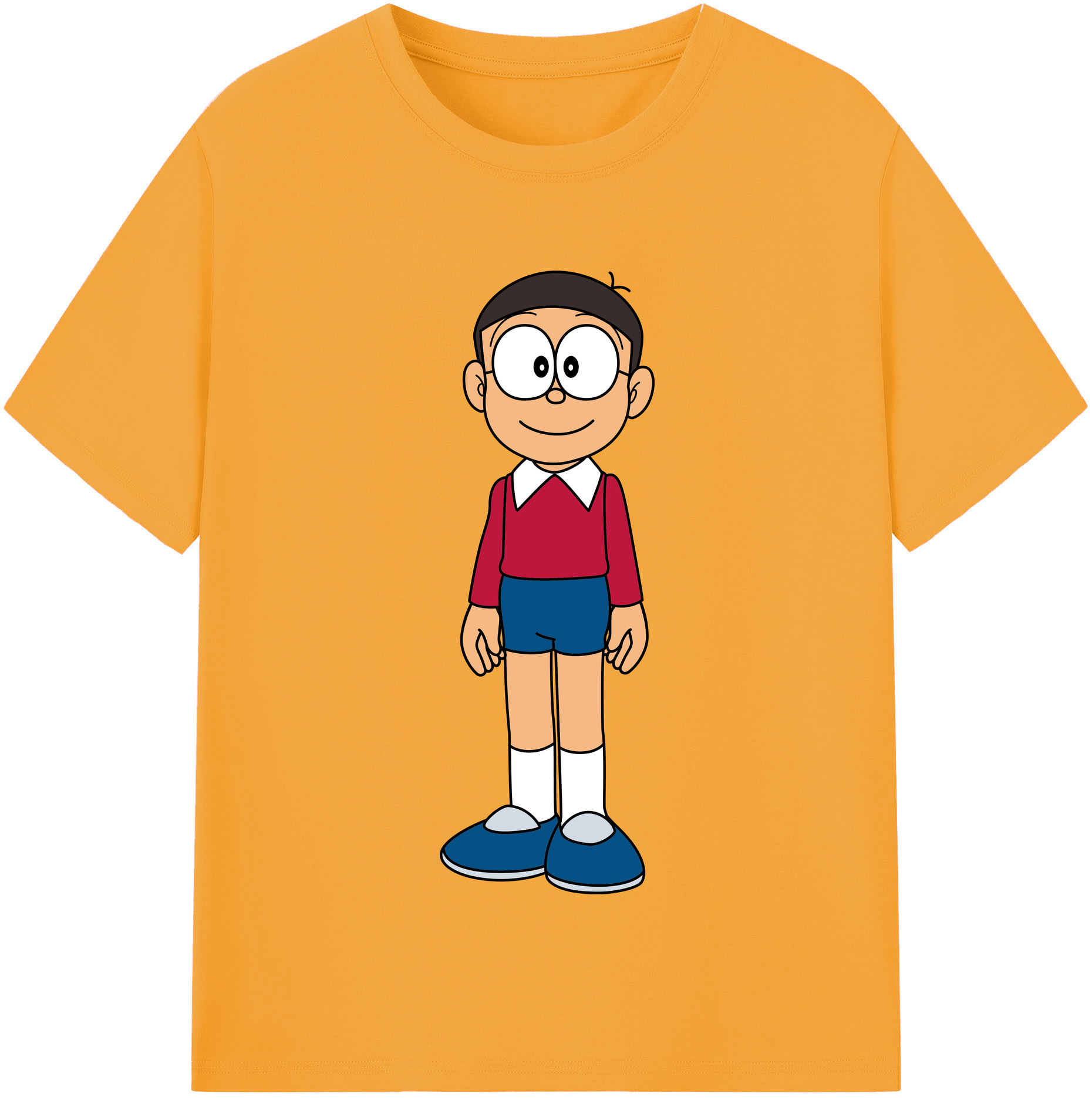 （画像用） ドラえもん 野比 のび太 Doraemon Nobita Nobi レディースカジュアルプリントTシャツ（綿100％）