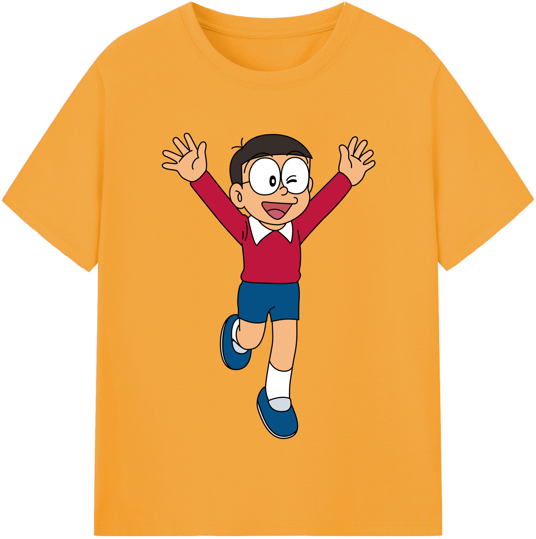 （画像用） ドラえもん 野比 のび太 Doraemon Nobita Nobi レディースカジュアルプリントTシャツ（綿100％）