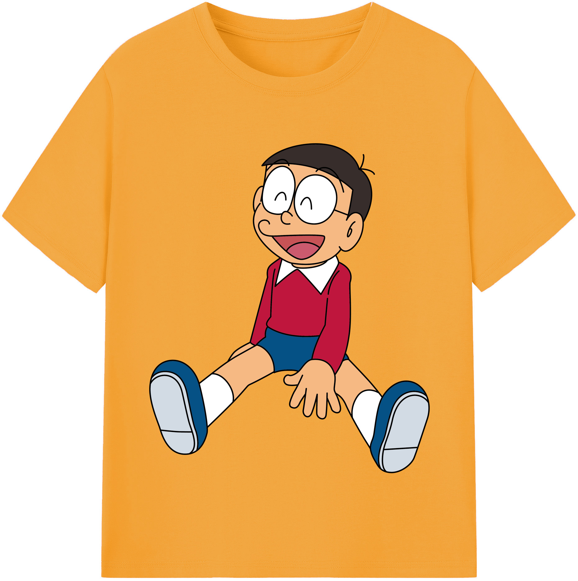 （画像用） ドラえもん 野比 のび太 Doraemon Nobita Nobi レディースカジュアルプリントTシャツ（綿100％）