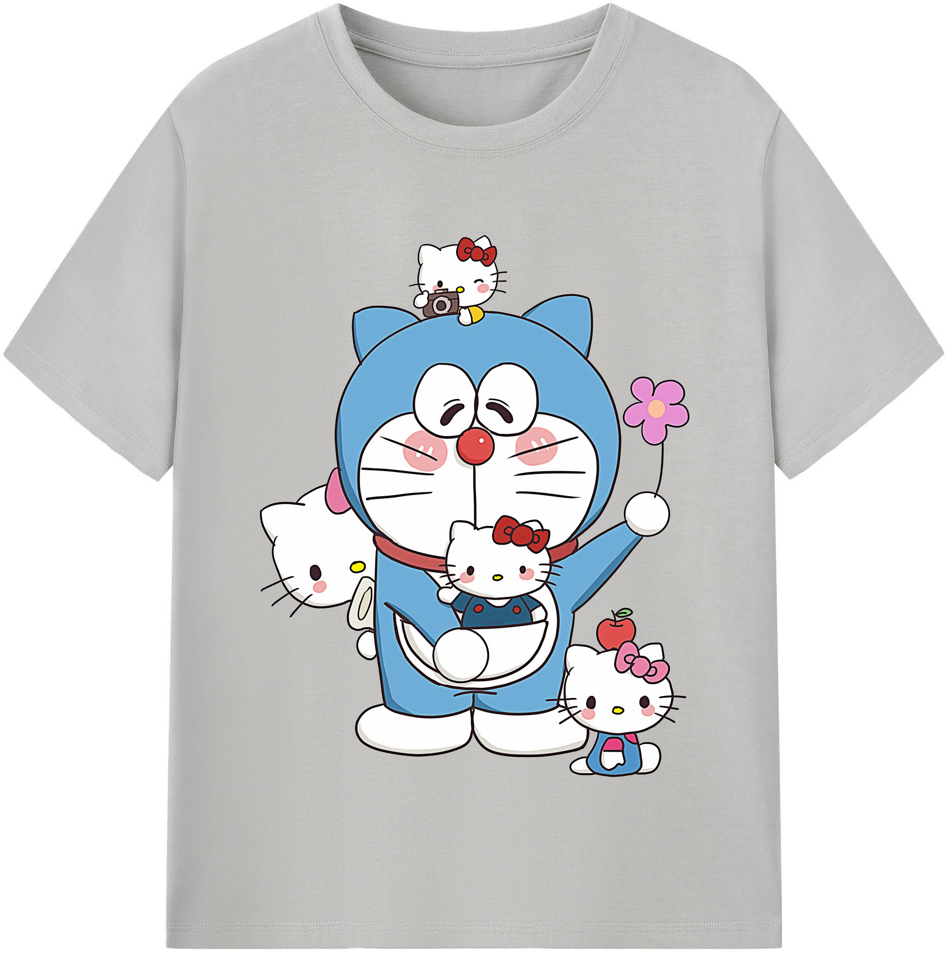 （画像用） ドラえもん Doraemon レディースカジュアルプリントTシャツ（綿100％）