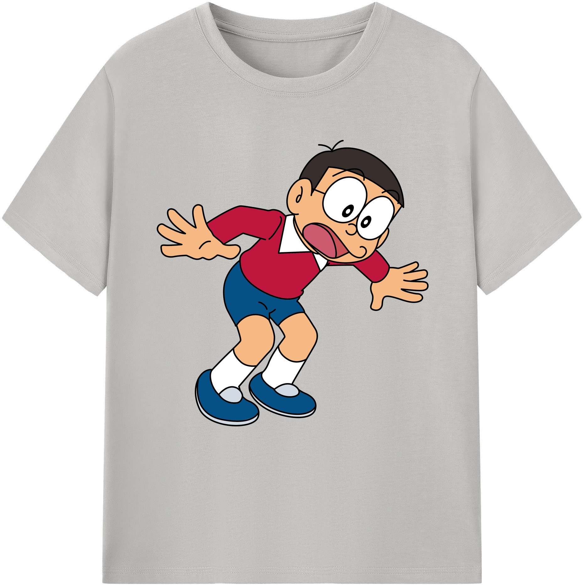 （画像用） ドラえもん 野比 のび太 Doraemon Nobita Nobi レディースカジュアルプリントTシャツ（綿100％）