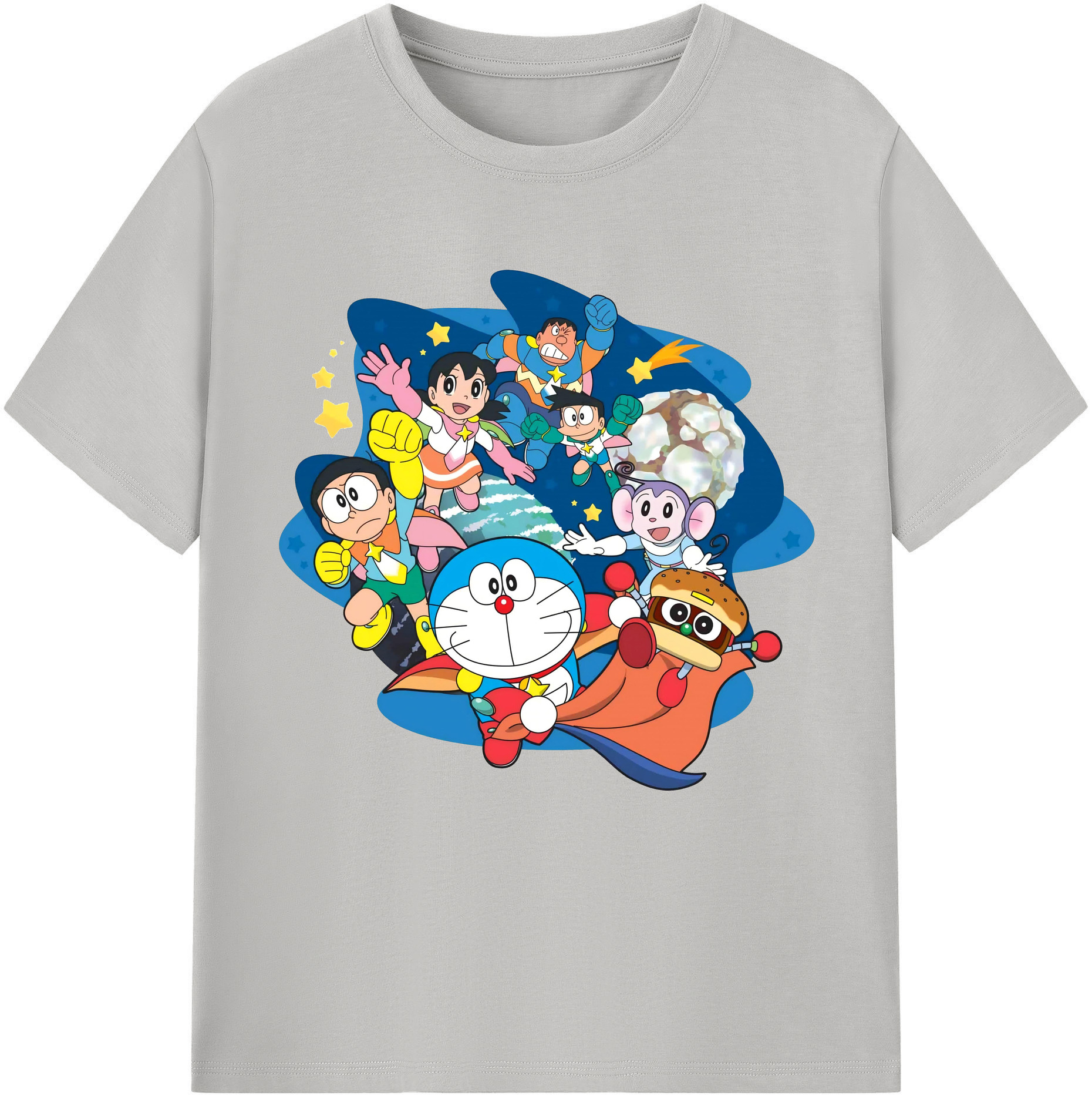 （画像用） ドラえもん Doraemon レディースカジュアルプリントTシャツ（綿100％）