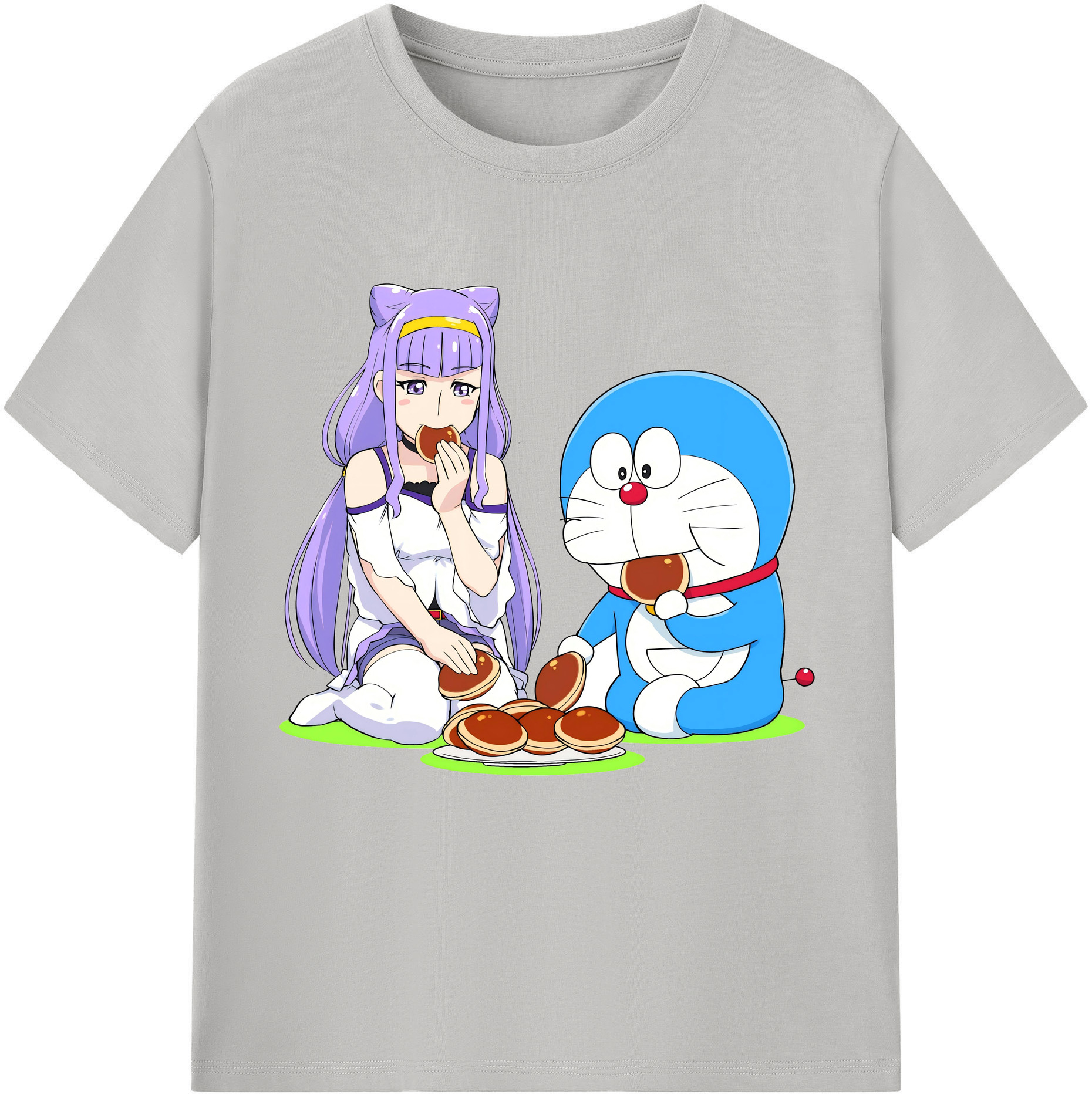 （画像用） ドラえもん Doraemon レディースカジュアルプリントTシャツ（綿100％）