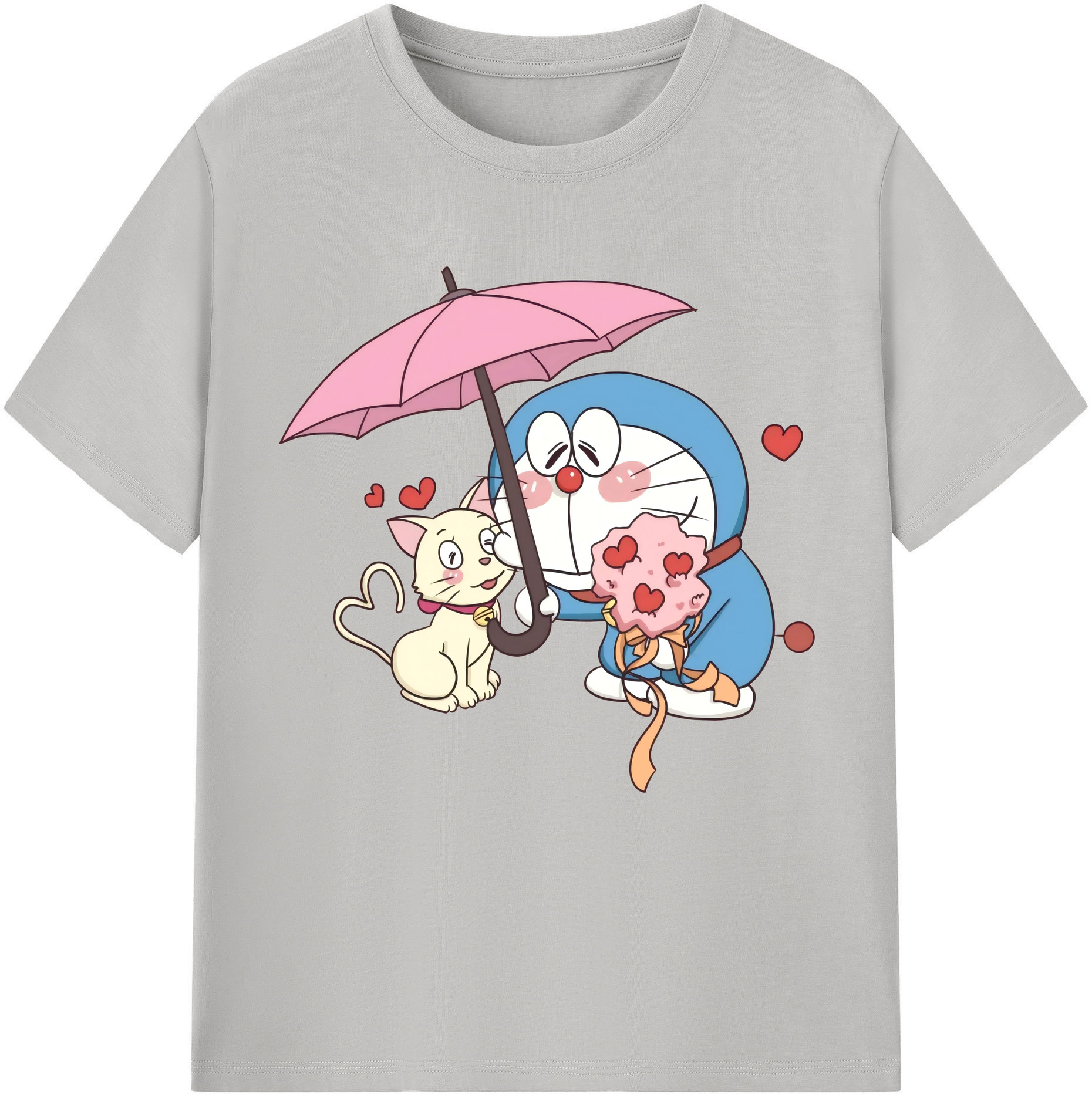 （画像用） ドラえもん Doraemon レディースカジュアルプリントTシャツ（綿100％）