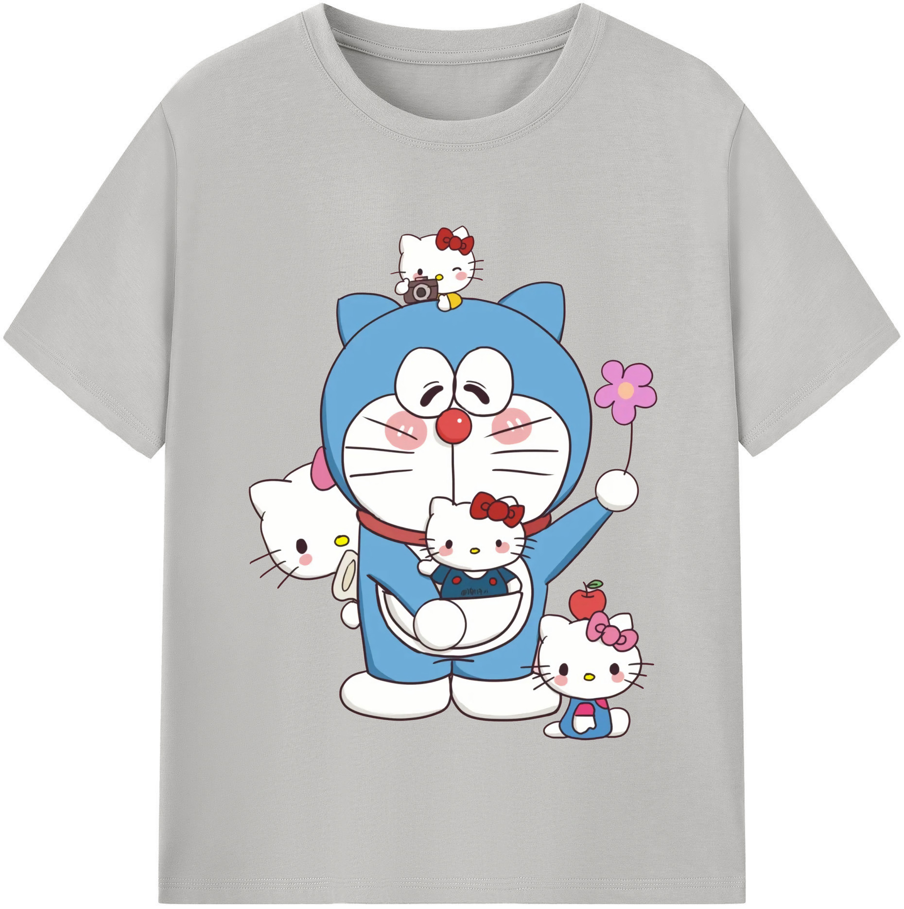 （画像用） ドラえもん Doraemon レディースカジュアルプリントTシャツ（綿100％）