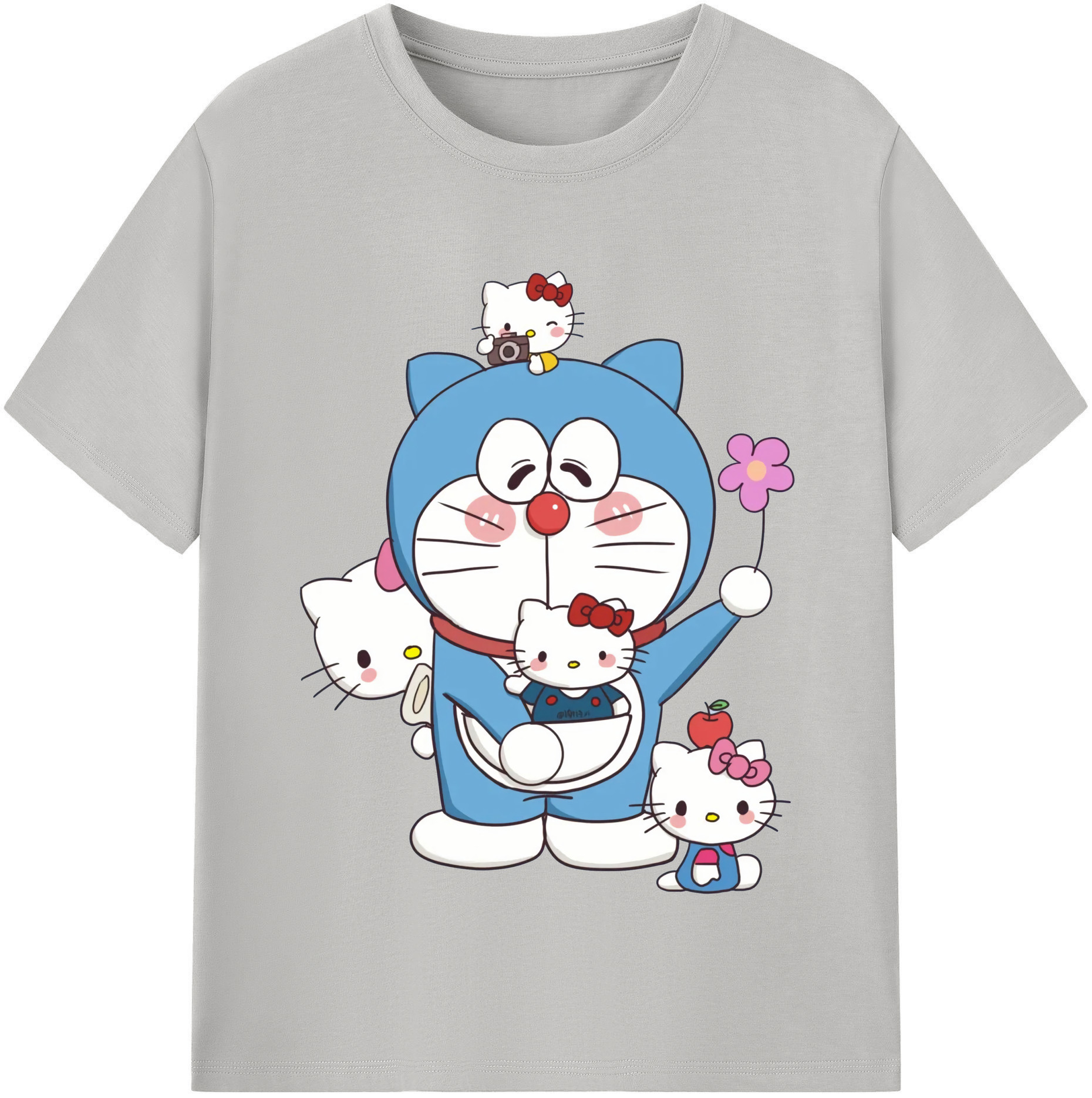（画像用） ドラえもん Doraemon レディースカジュアルプリントTシャツ（綿100％）