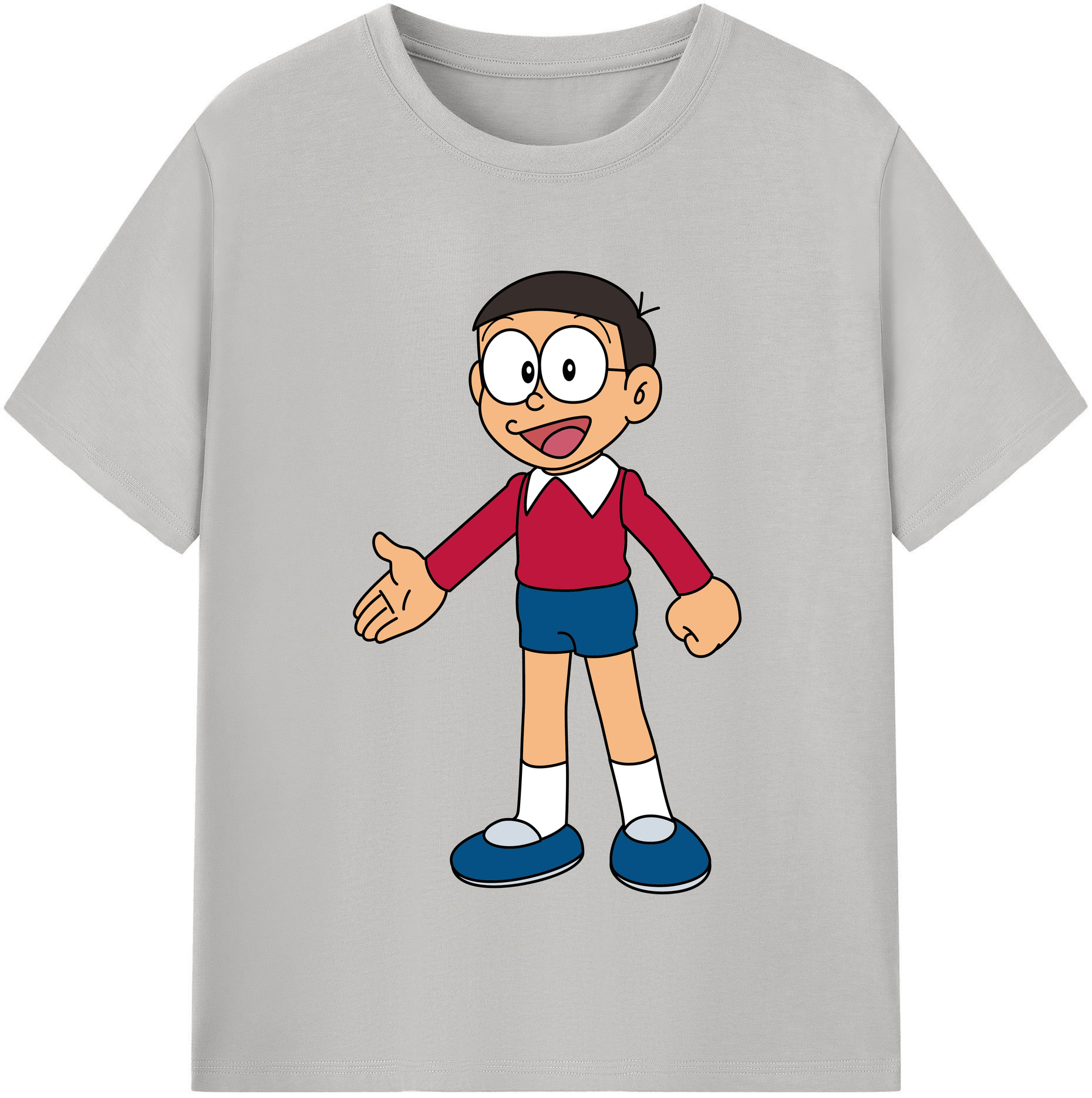（画像用） ドラえもん 野比 のび太 Doraemon Nobita Nobi レディースカジュアルプリントTシャツ（綿100％）