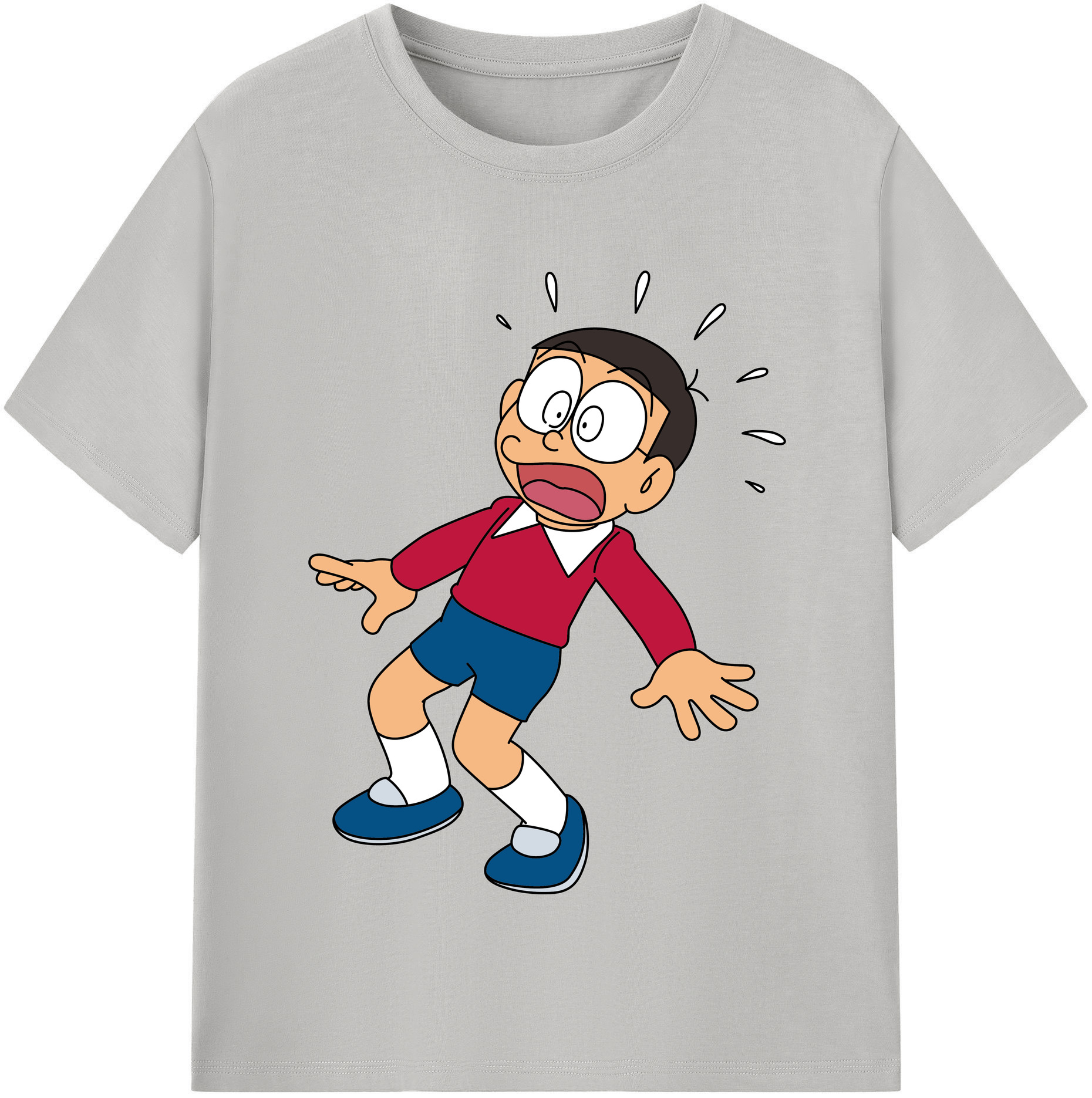 （画像用） ドラえもん 野比 のび太 Doraemon Nobita Nobi レディースカジュアルプリントTシャツ（綿100％）