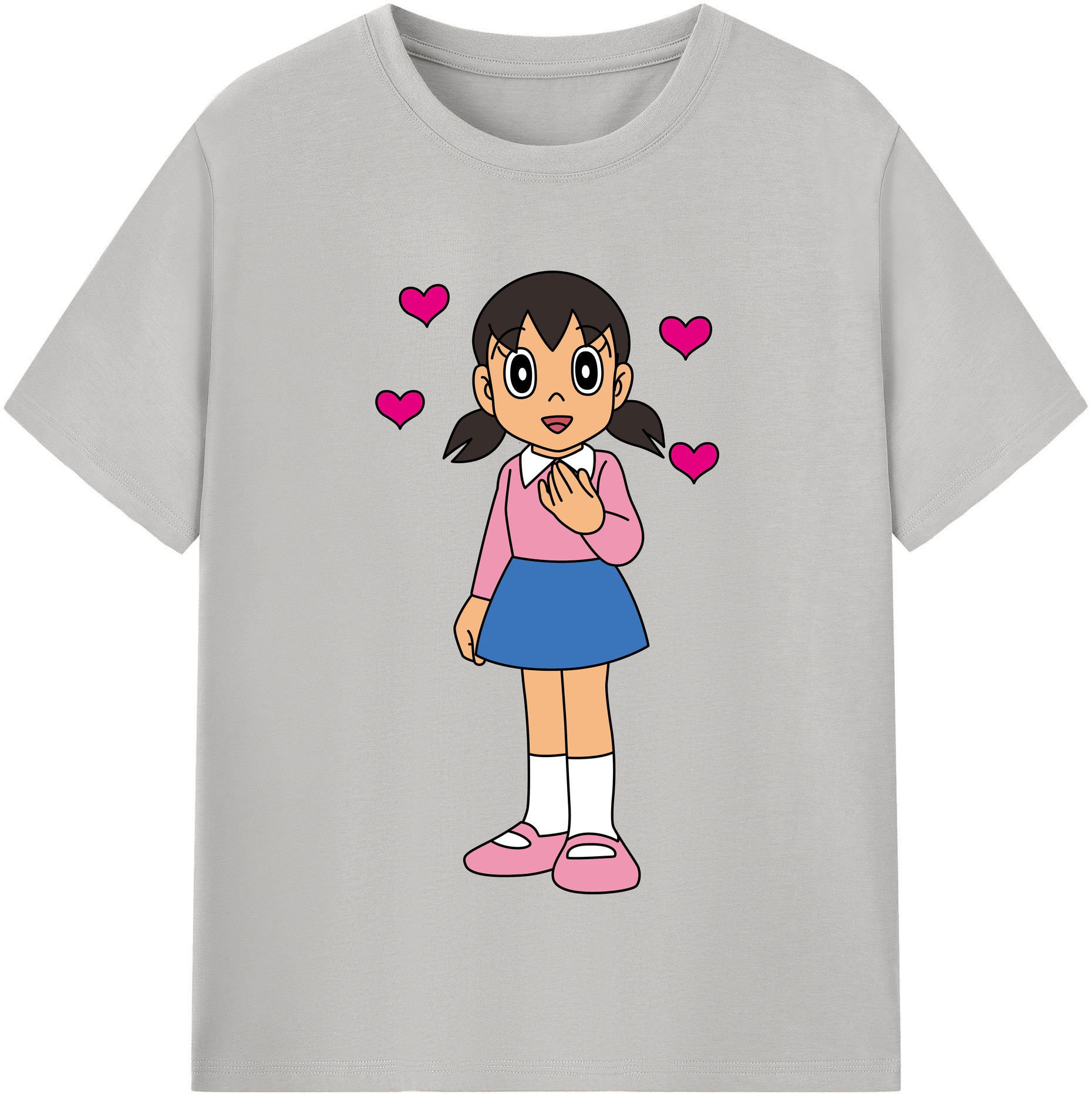 （画像用） ドラえもん みなもと しずか Doraemon Shizuka Minamoto レディースカジュアルプリントTシャツ（綿100％）