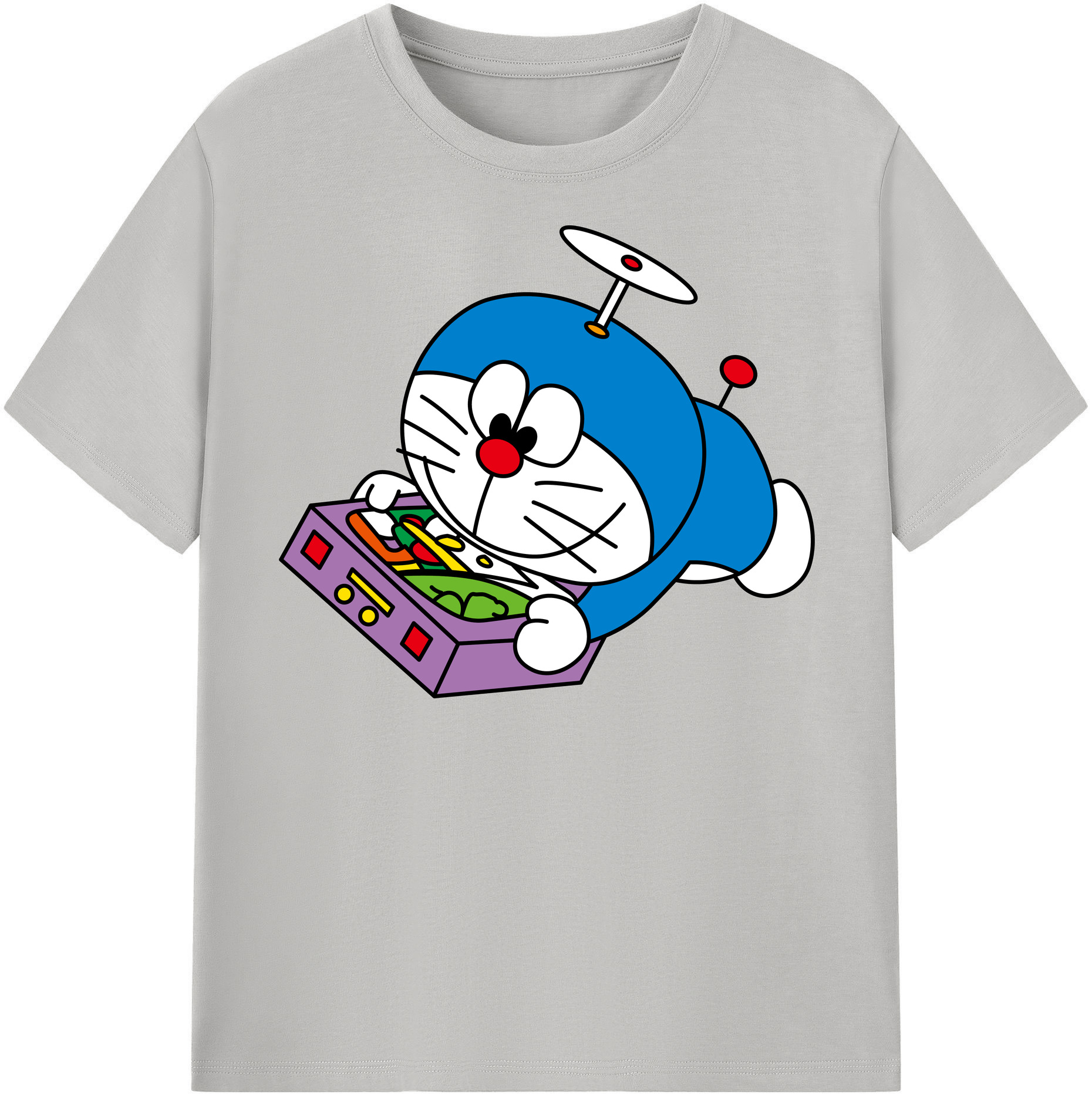 （画像用） ドラえもん Doraemon レディースカジュアルプリントTシャツ（綿100％）