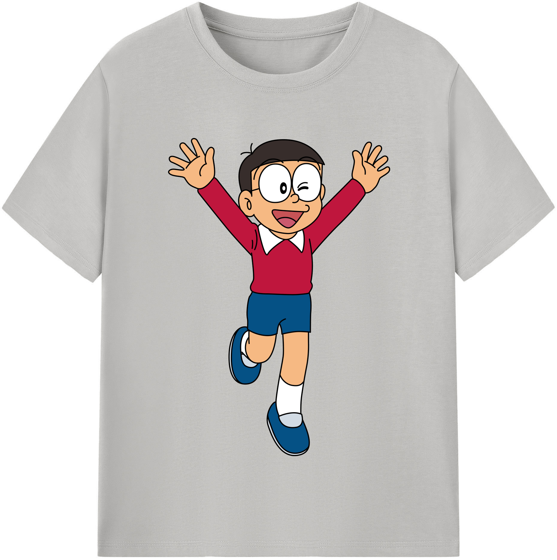 （画像用） ドラえもん 野比 のび太 Doraemon Nobita Nobi レディースカジュアルプリントTシャツ（綿100％）