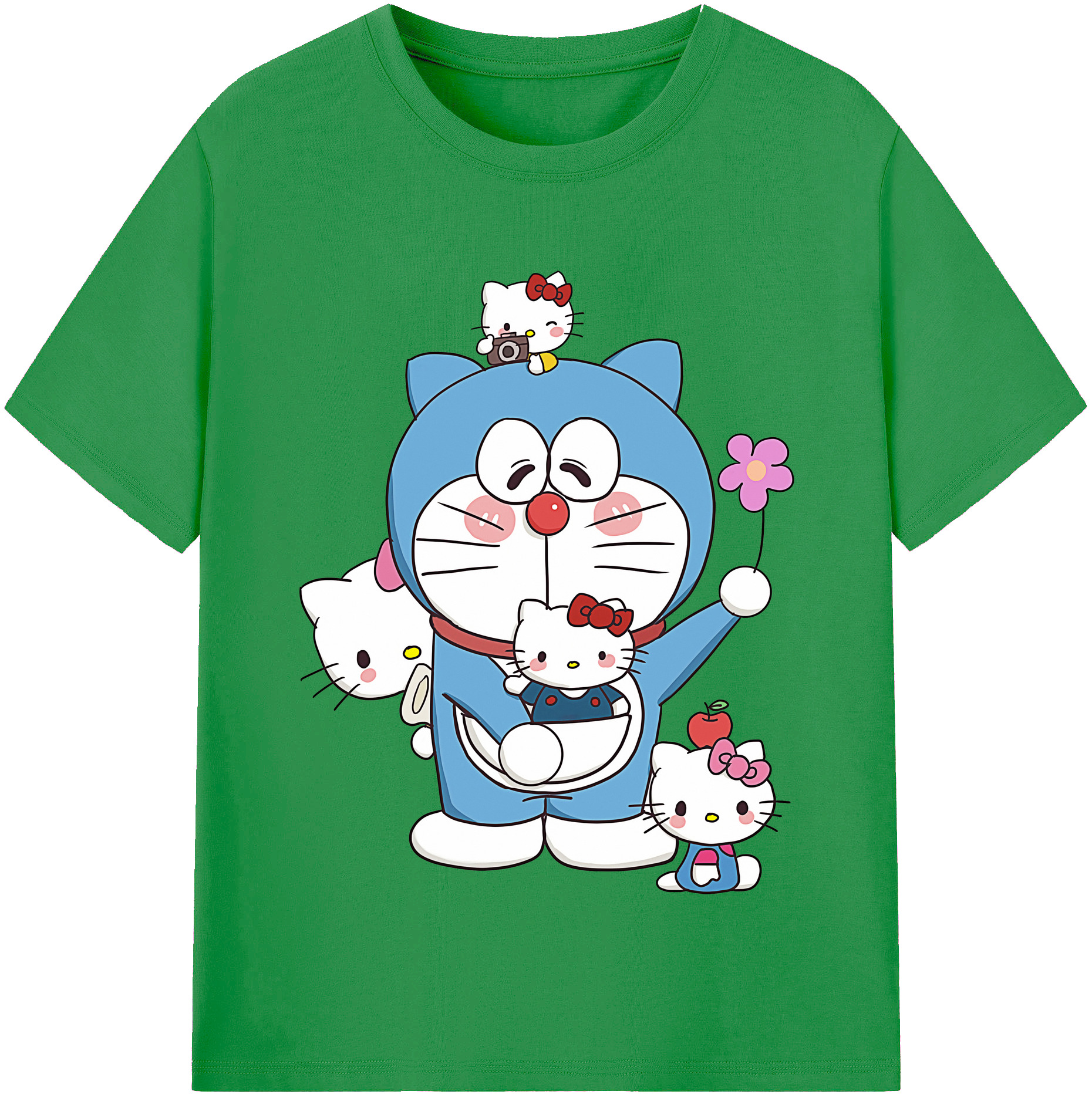 （画像用） ドラえもん Doraemon レディースカジュアルプリントTシャツ（綿100％）