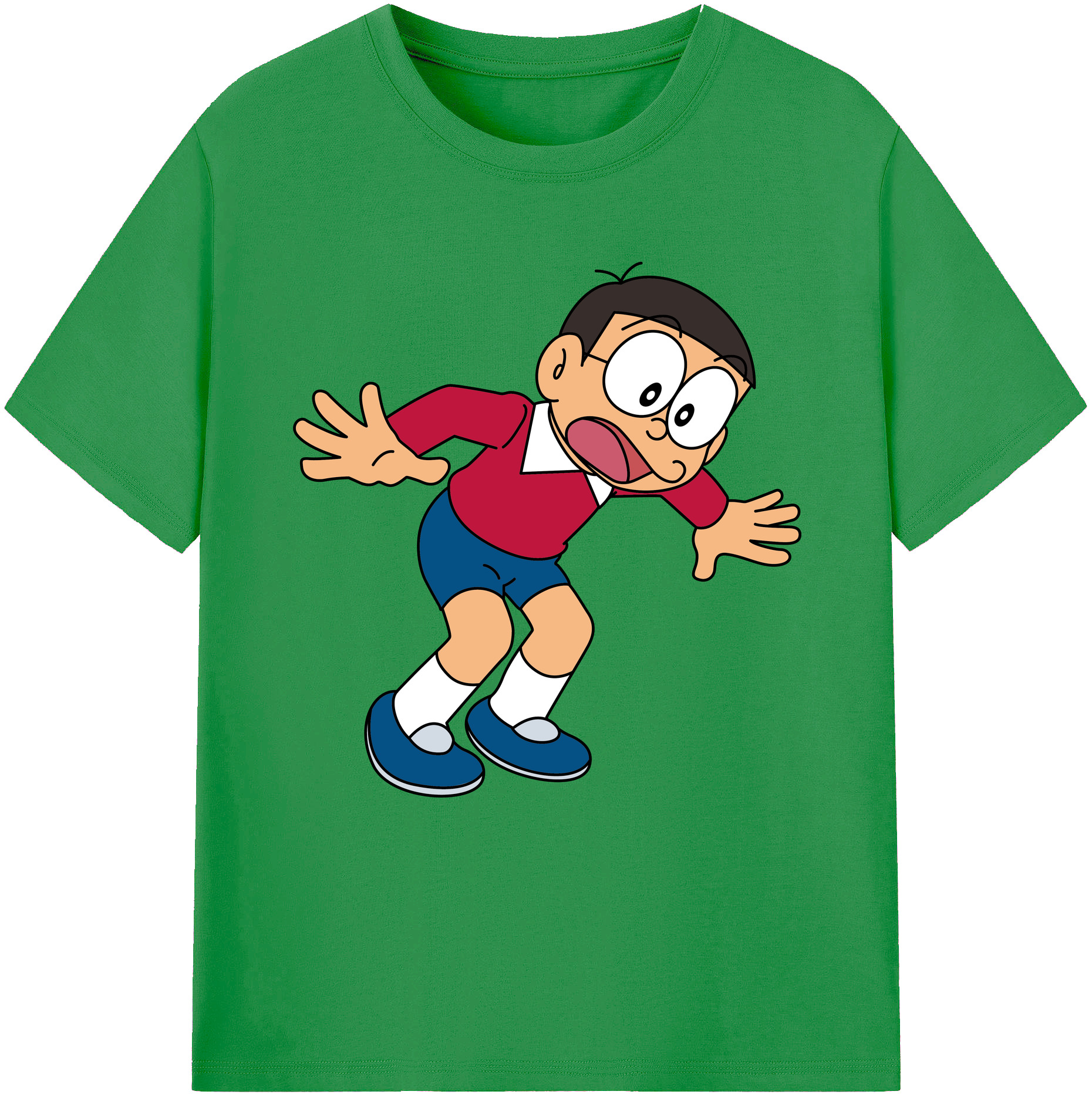 （画像用） ドラえもん 野比 のび太 Doraemon Nobita Nobi レディースカジュアルプリントTシャツ（綿100％）