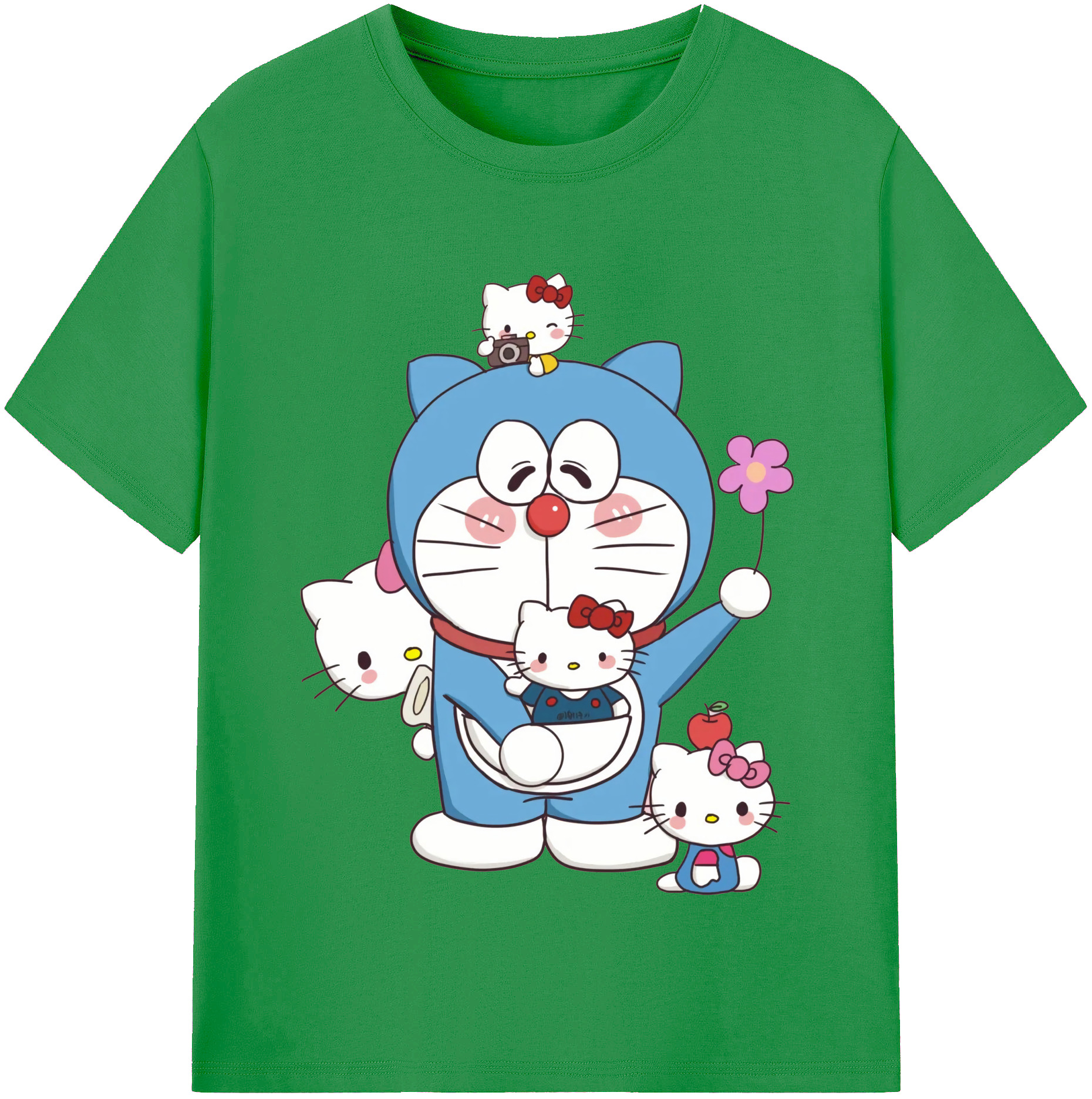 （画像用） ドラえもん Doraemon レディースカジュアルプリントTシャツ（綿100％）