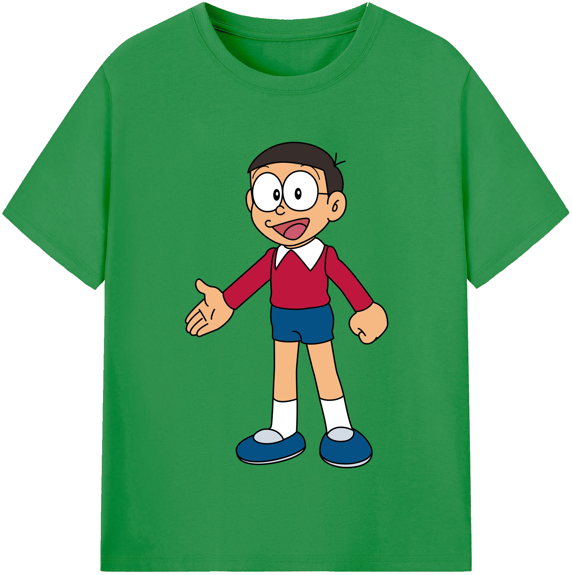 （画像用） ドラえもん 野比 のび太 Doraemon Nobita Nobi レディースカジュアルプリントTシャツ（綿100％）