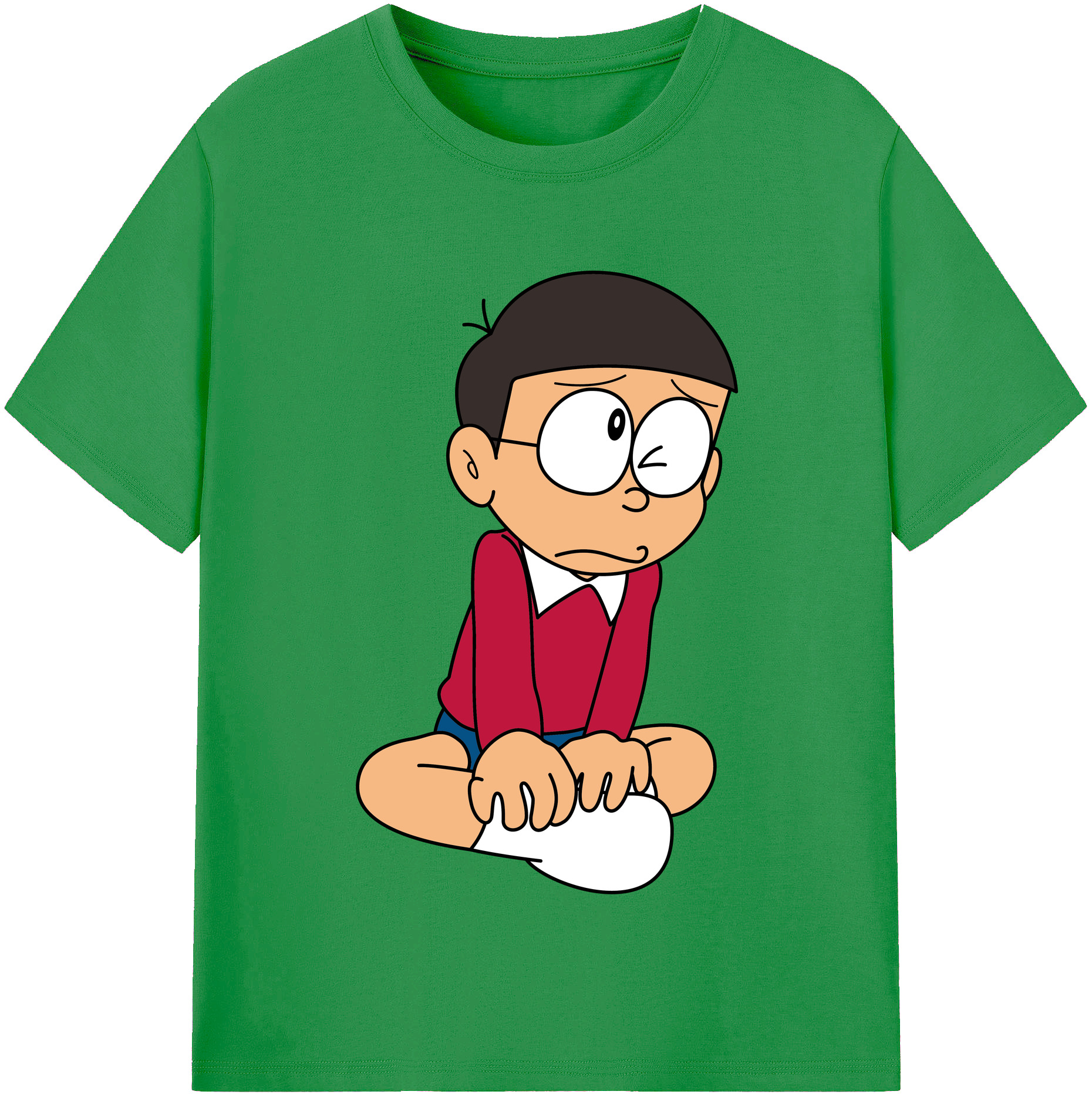 （画像用） ドラえもん 野比 のび太 Doraemon Nobita Nobi レディースカジュアルプリントTシャツ（綿100％）