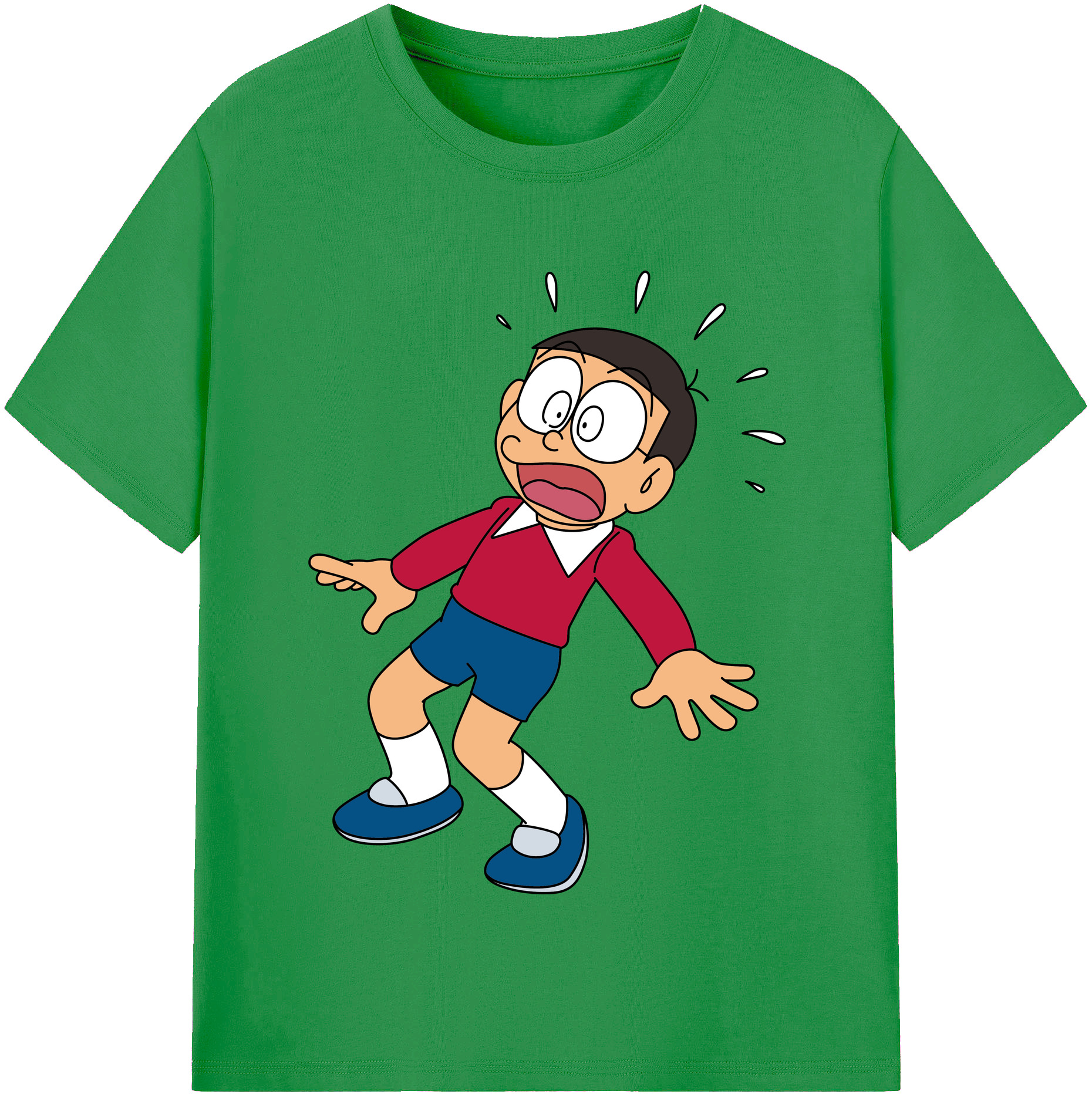 （画像用） ドラえもん 野比 のび太 Doraemon Nobita Nobi レディースカジュアルプリントTシャツ（綿100％）