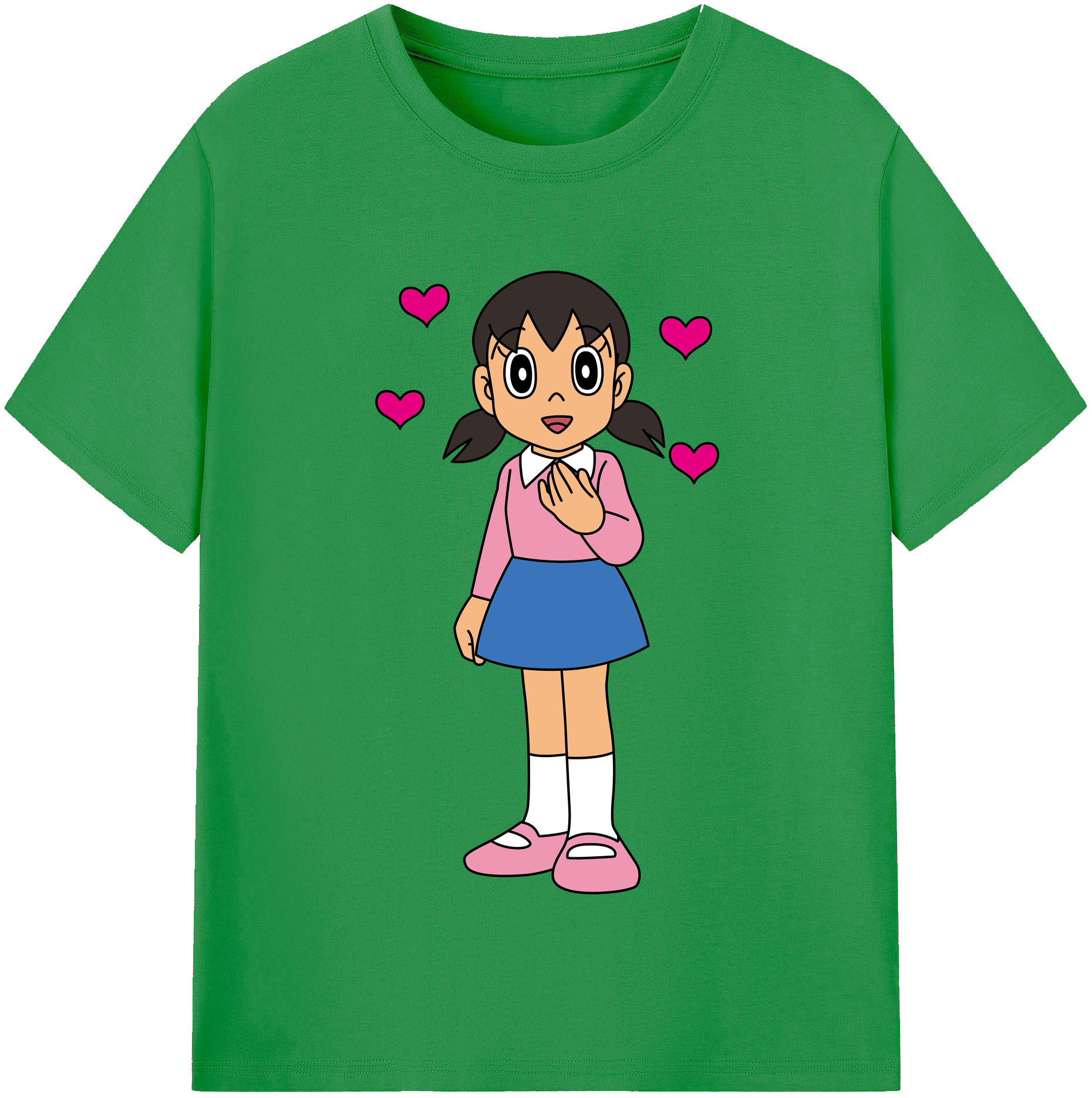 （画像用） ドラえもん みなもと しずか Doraemon Shizuka Minamoto レディースカジュアルプリントTシャツ（綿100％）