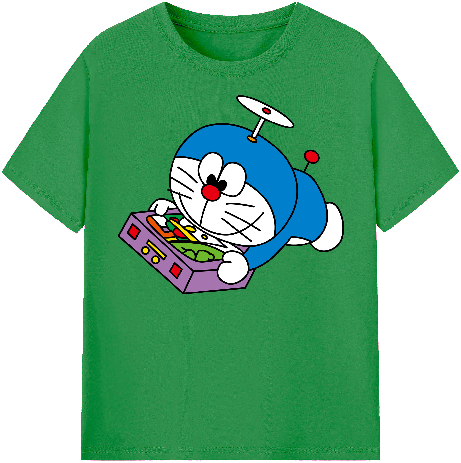 （画像用） ドラえもん Doraemon レディースカジュアルプリントTシャツ（綿100％）