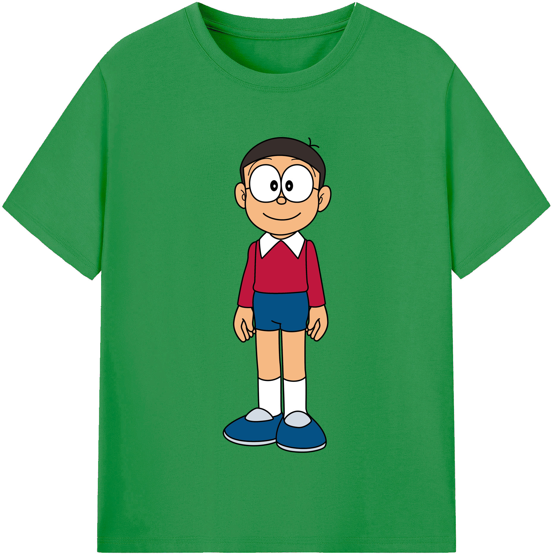 （画像用） ドラえもん 野比 のび太 Doraemon Nobita Nobi レディースカジュアルプリントTシャツ（綿100％）